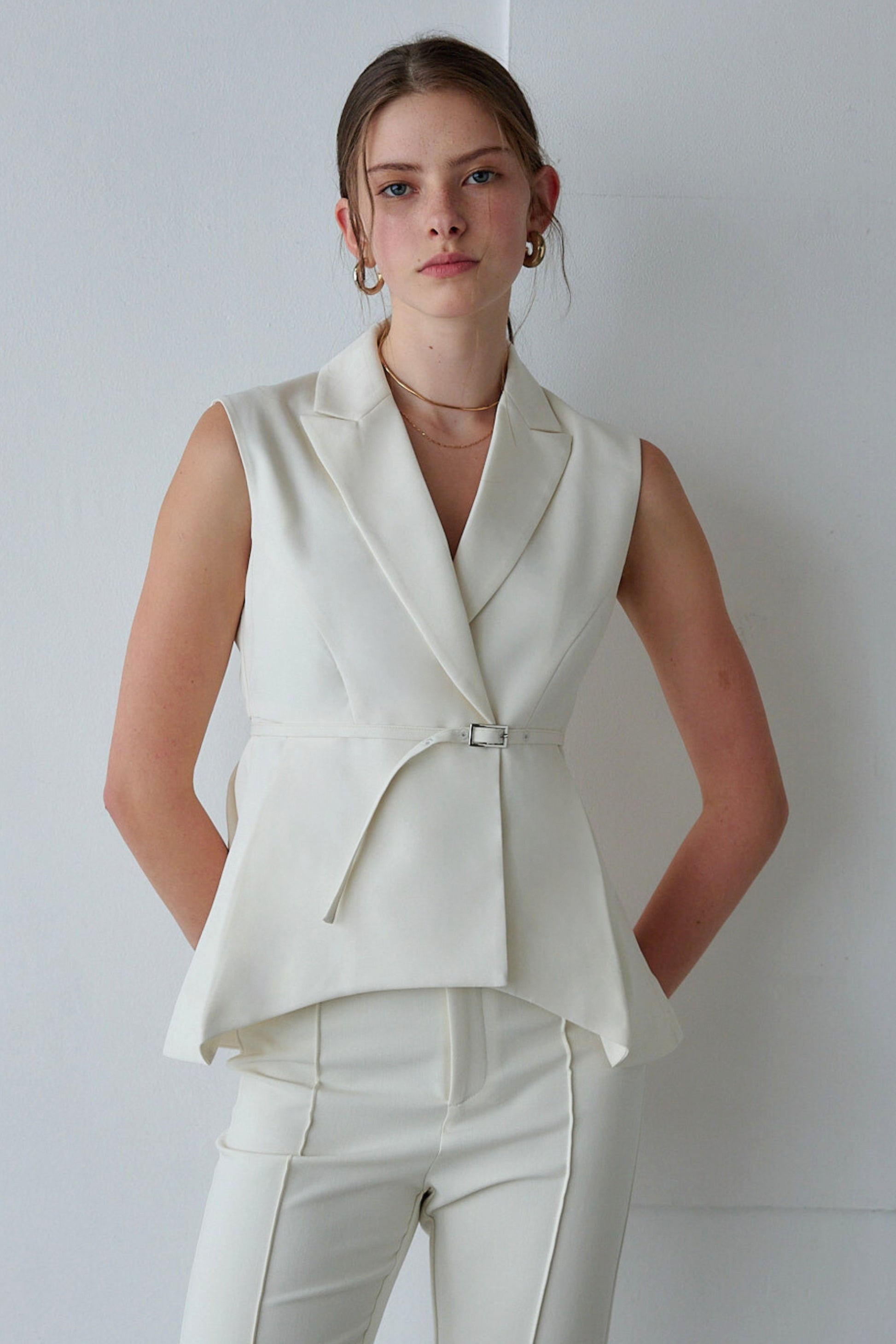 Peplum vest tops