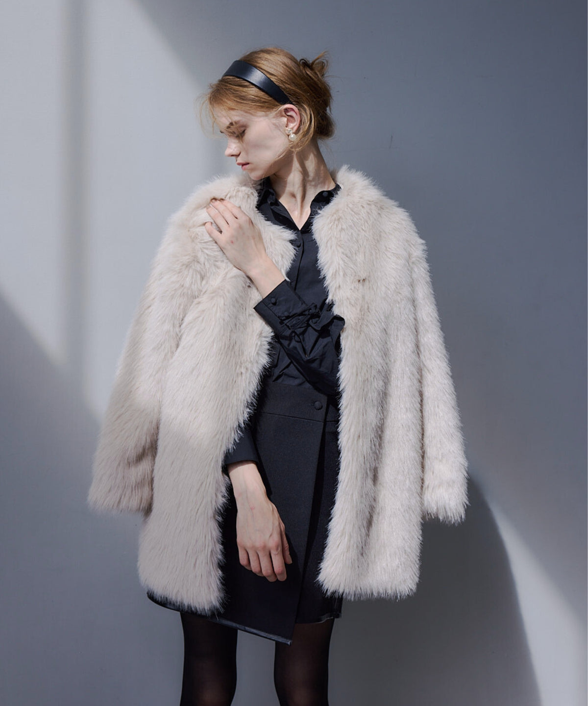 Loose fur coat【Beige】