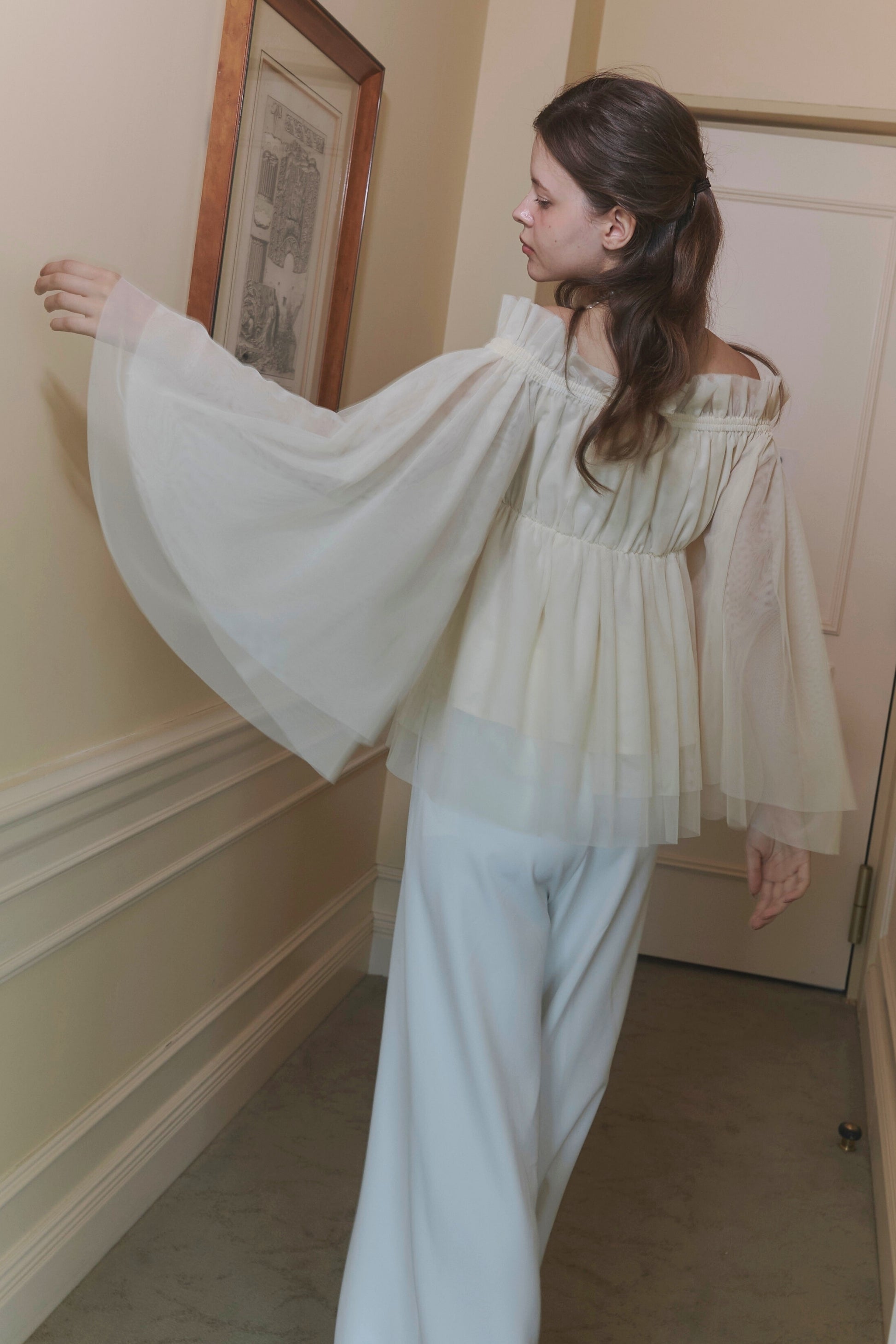 Tulle  peplum blouse