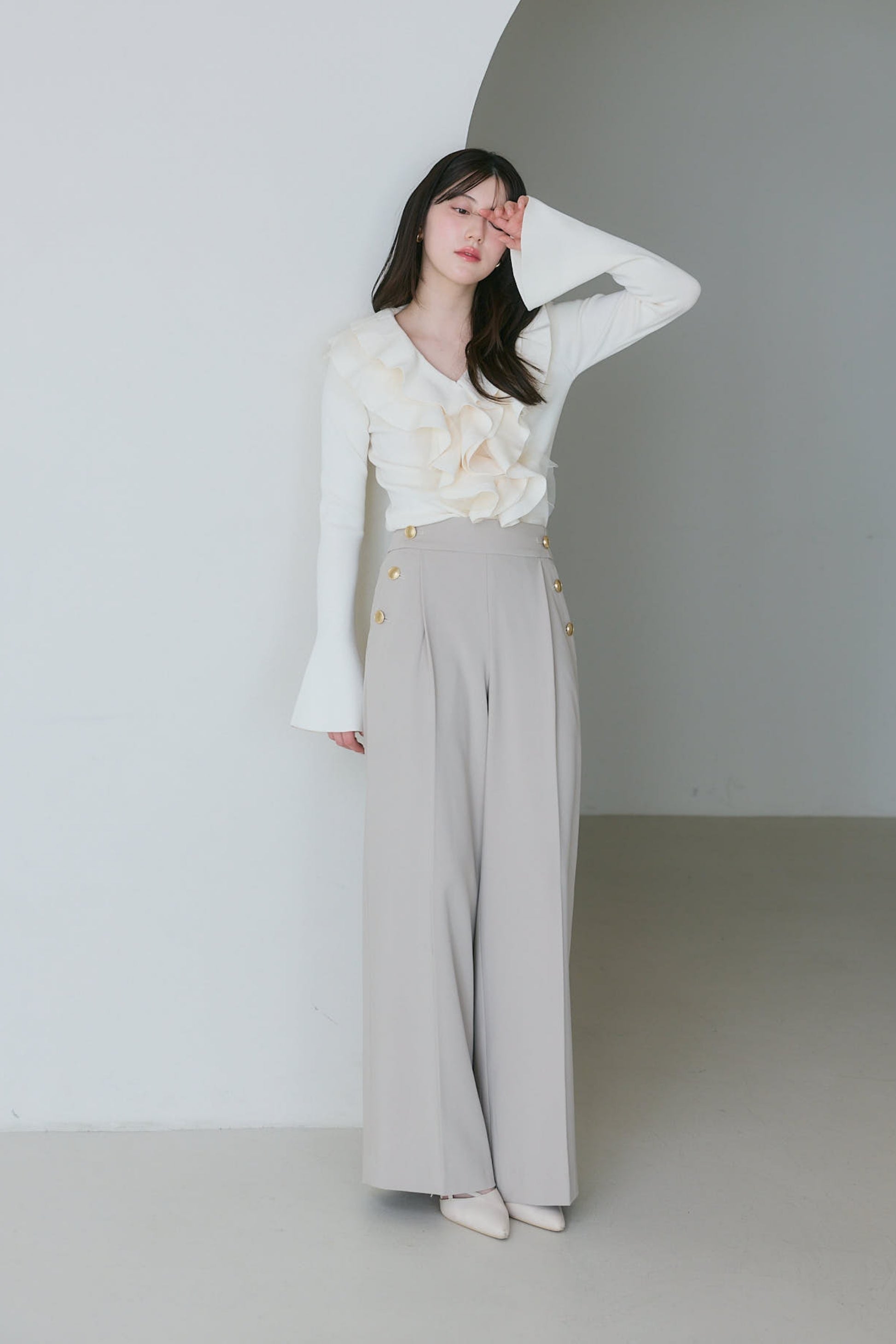 【美品】ORGUE オルグ　ラッフルフリルニット ラッフルフリルニット