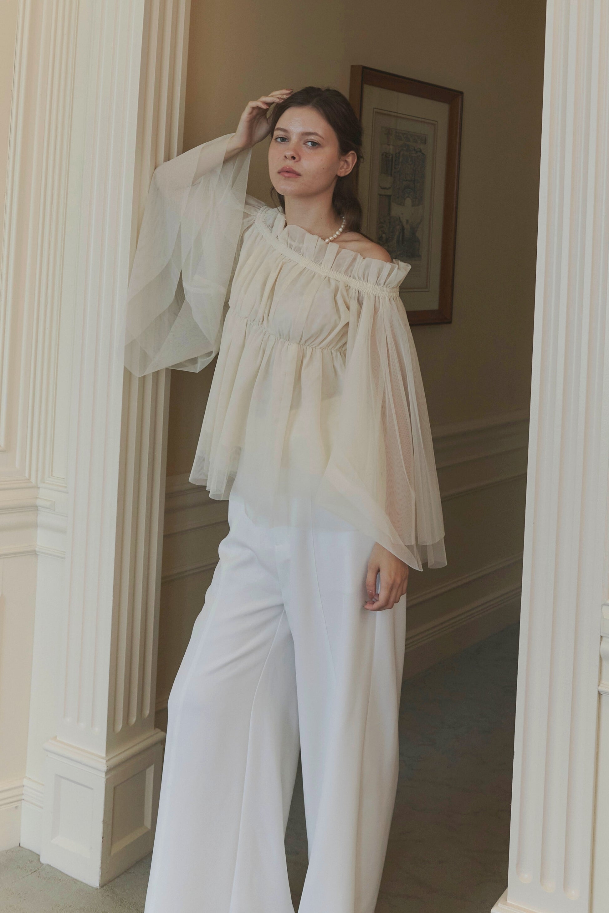 Tulle  peplum blouse