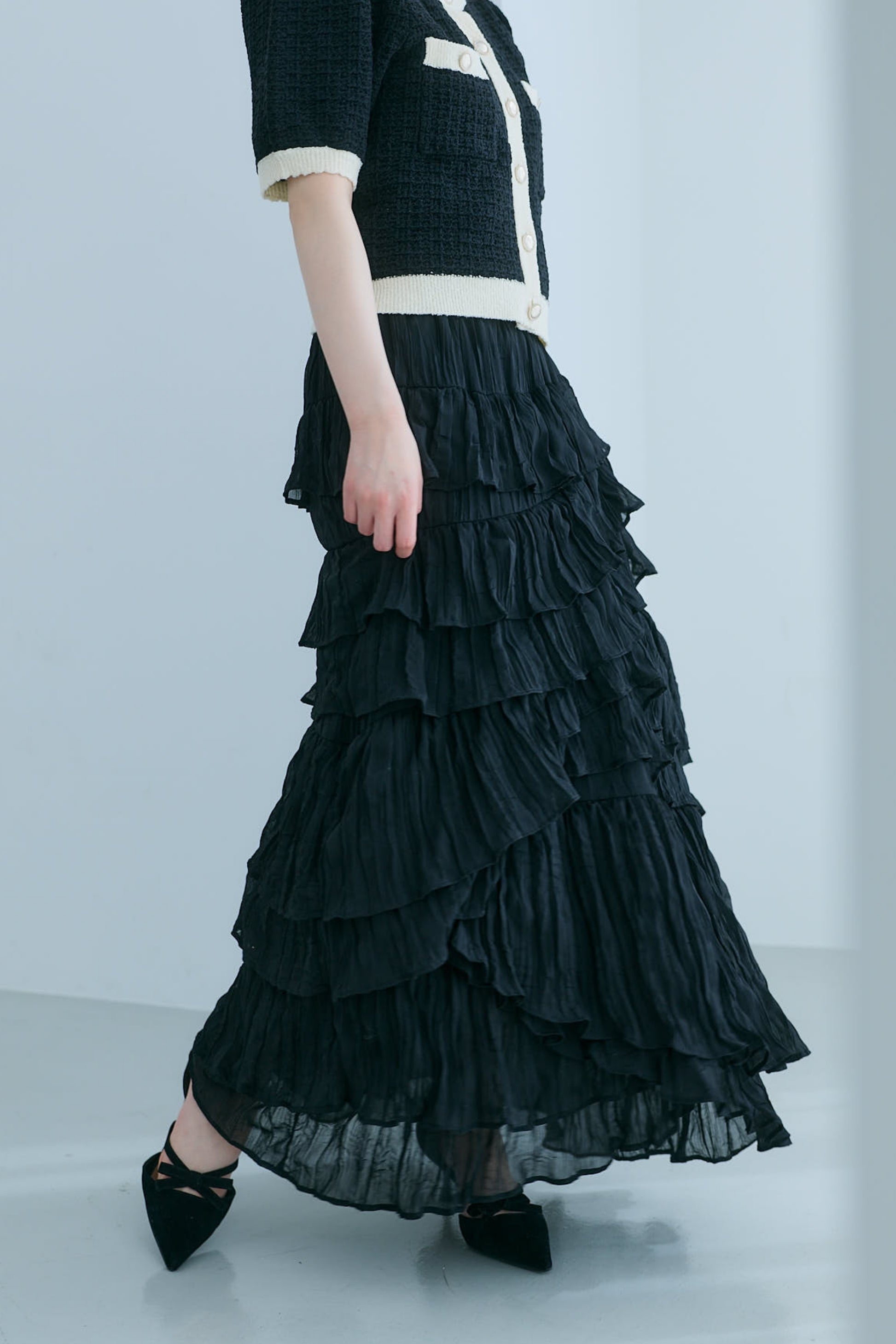 シフォンティアードスカート