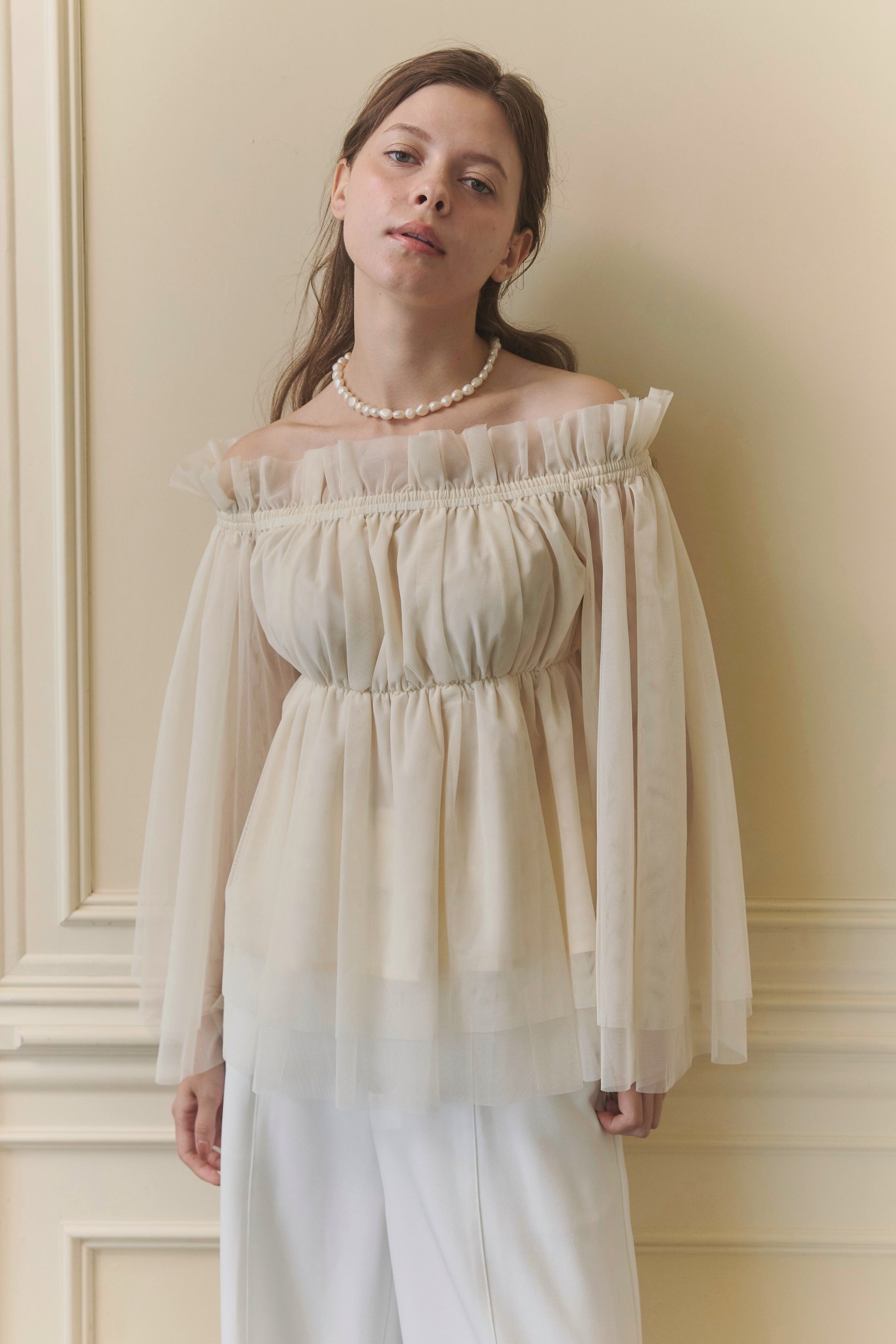 Tulle  peplum blouse