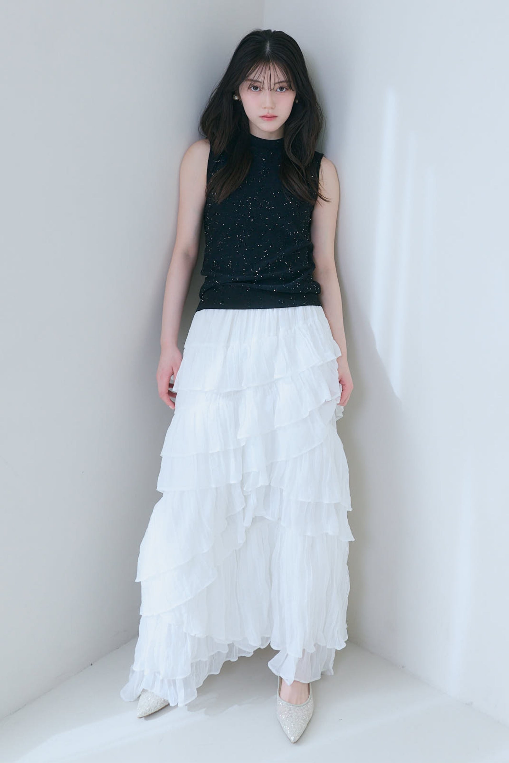 シフォンティアードスカート