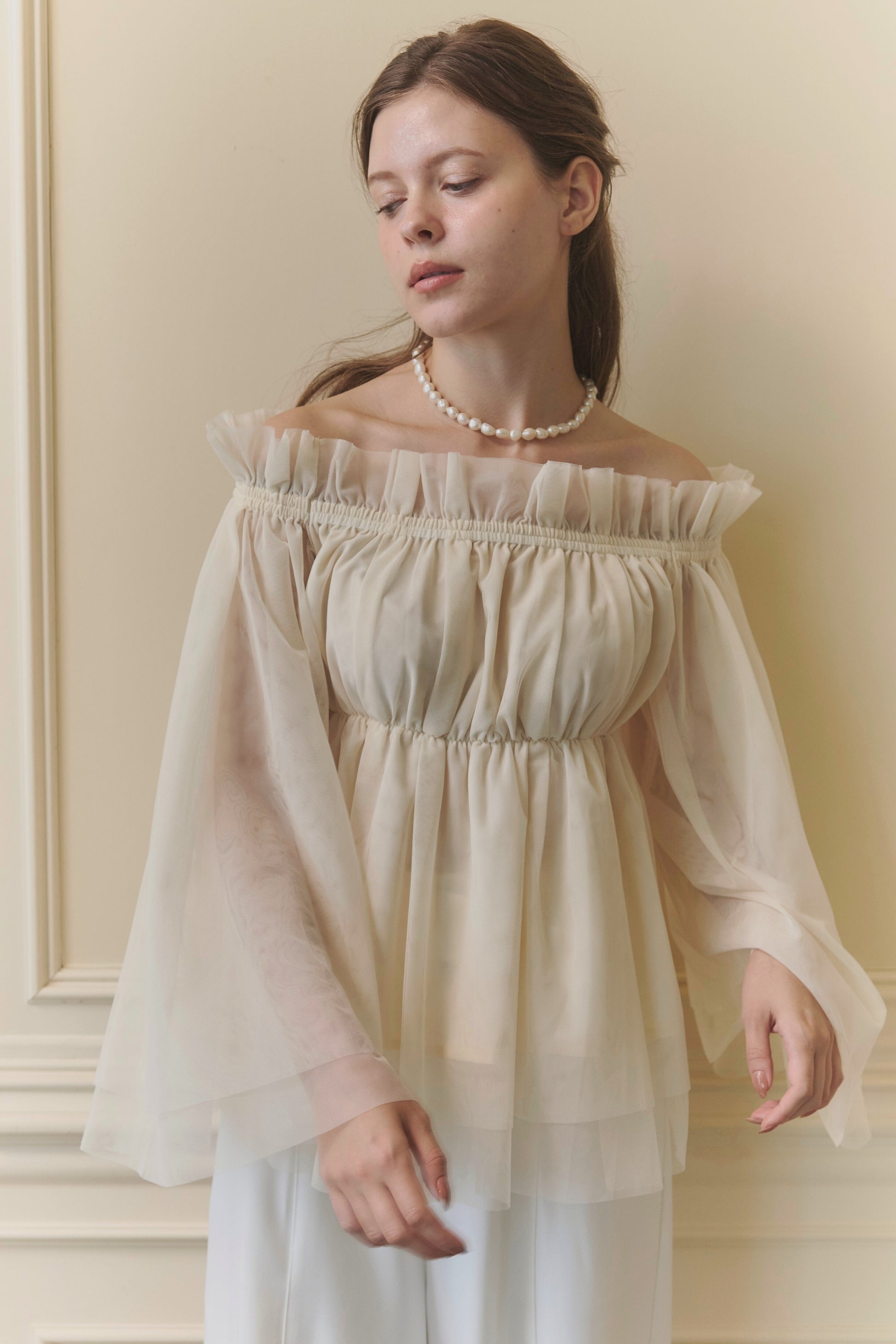 Tulle  peplum blouse