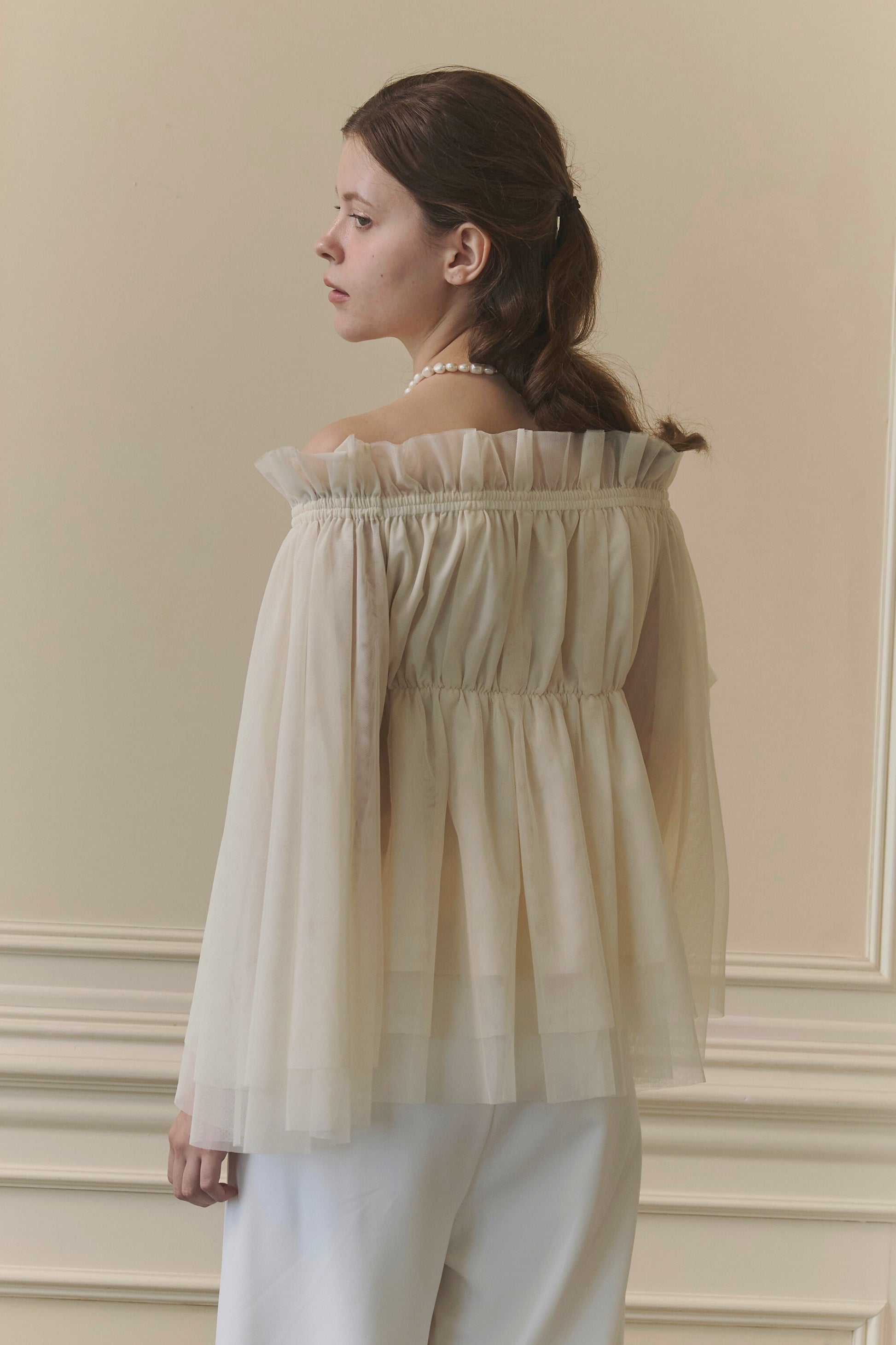 Tulle  peplum blouse
