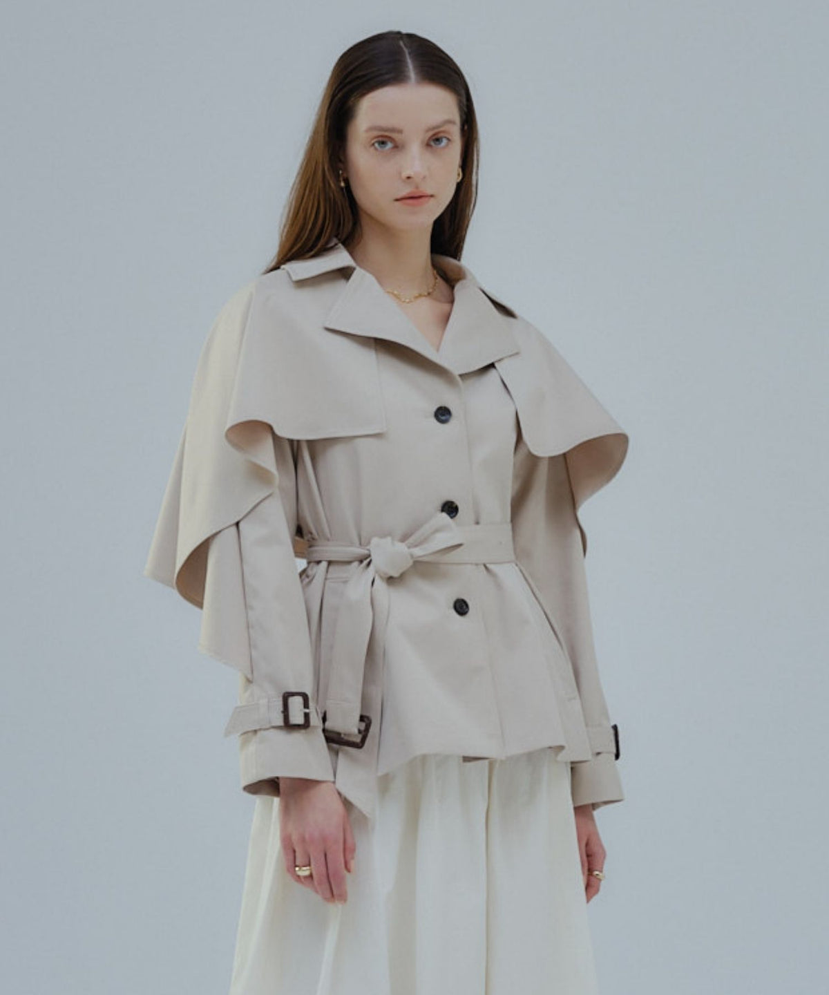 Cape trench coat【Beige】