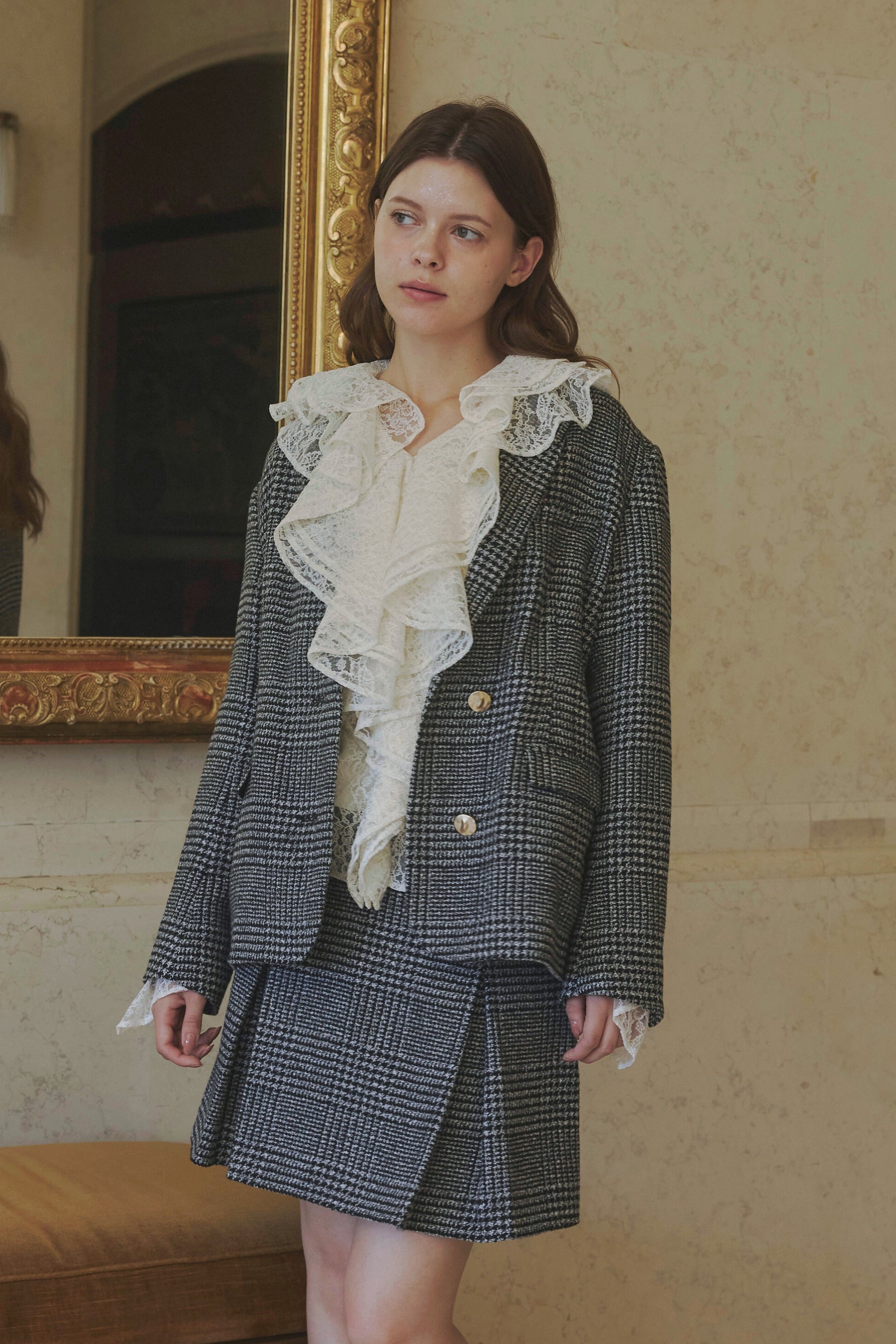 Over check jacket