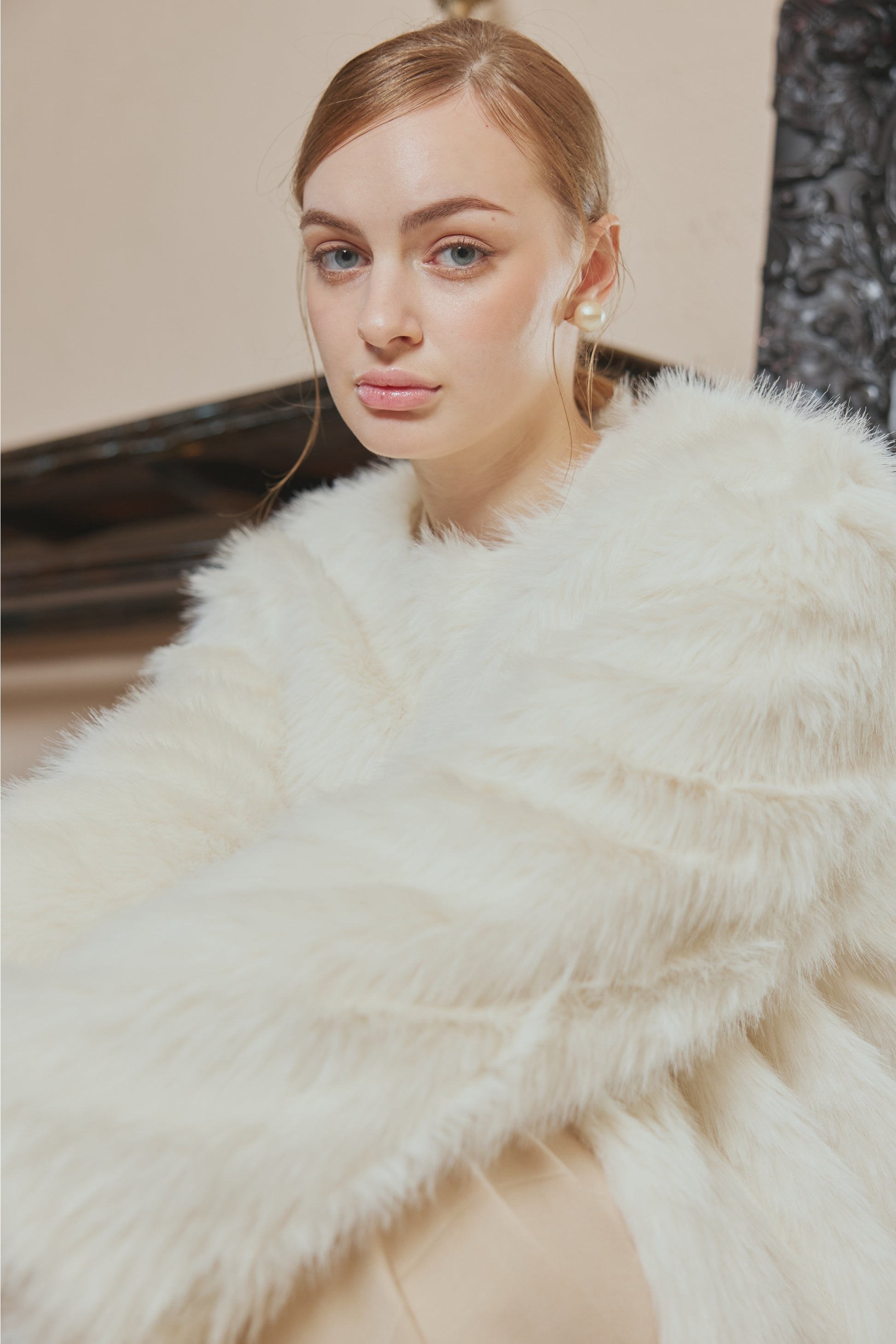 Loose fur coat