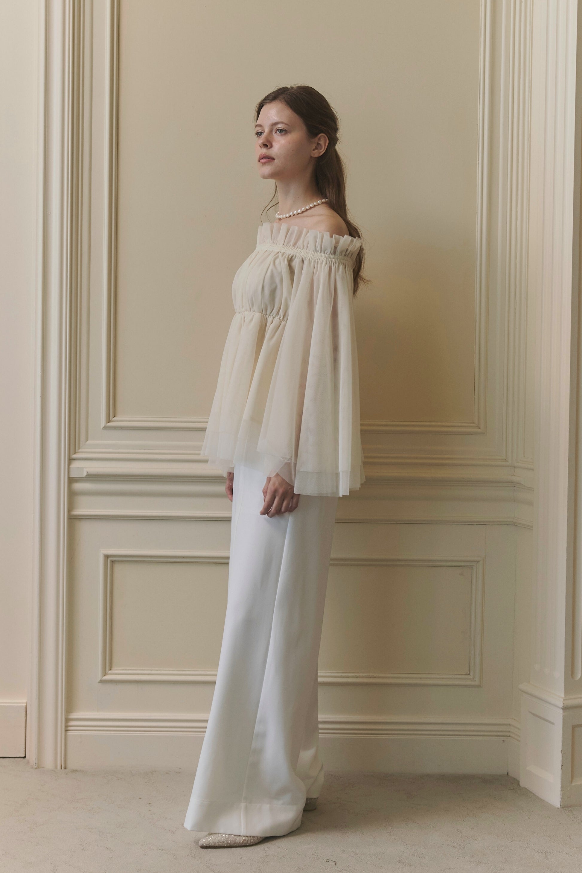 Tulle  peplum blouse