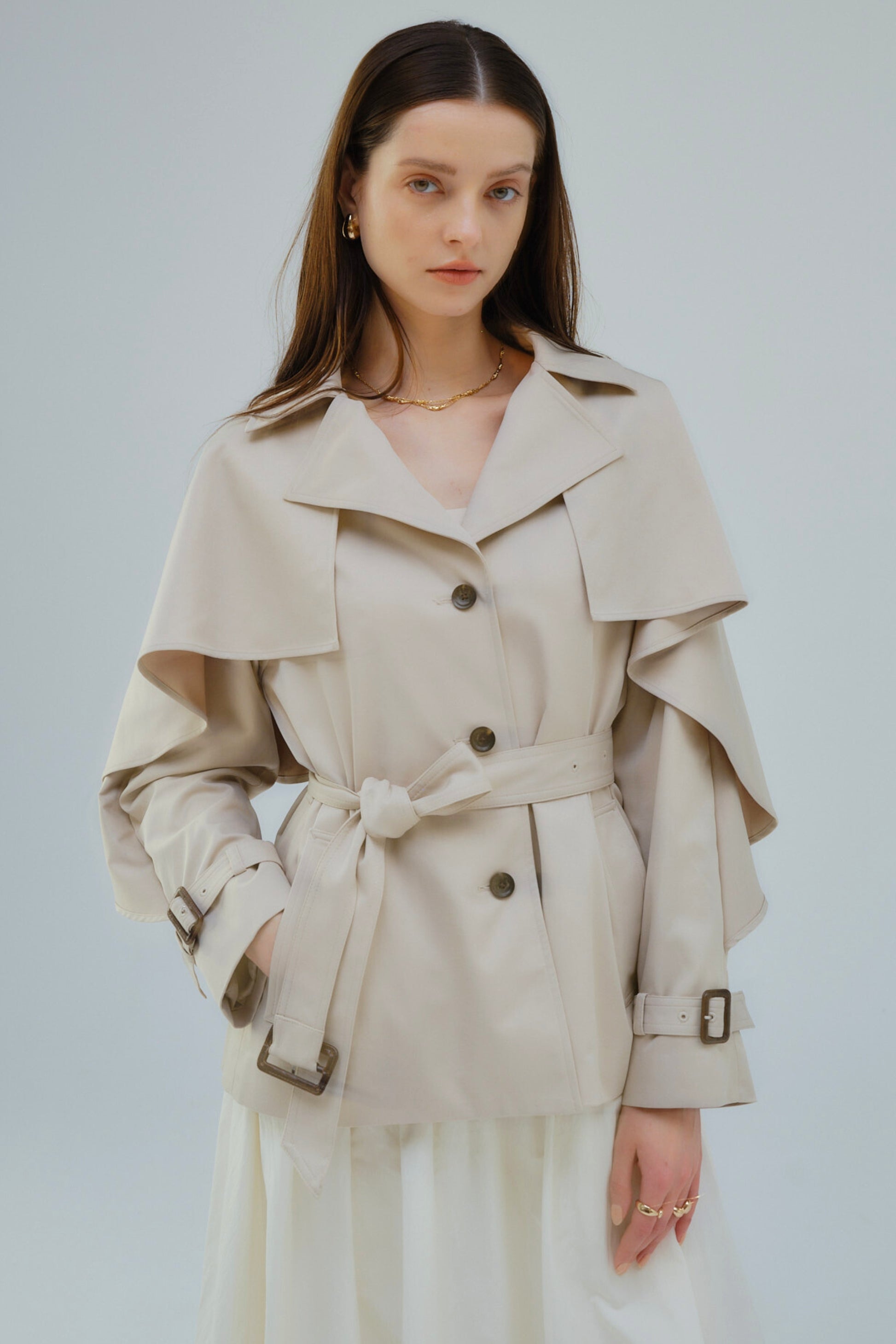 【SALE】Cape trench coat(beige)