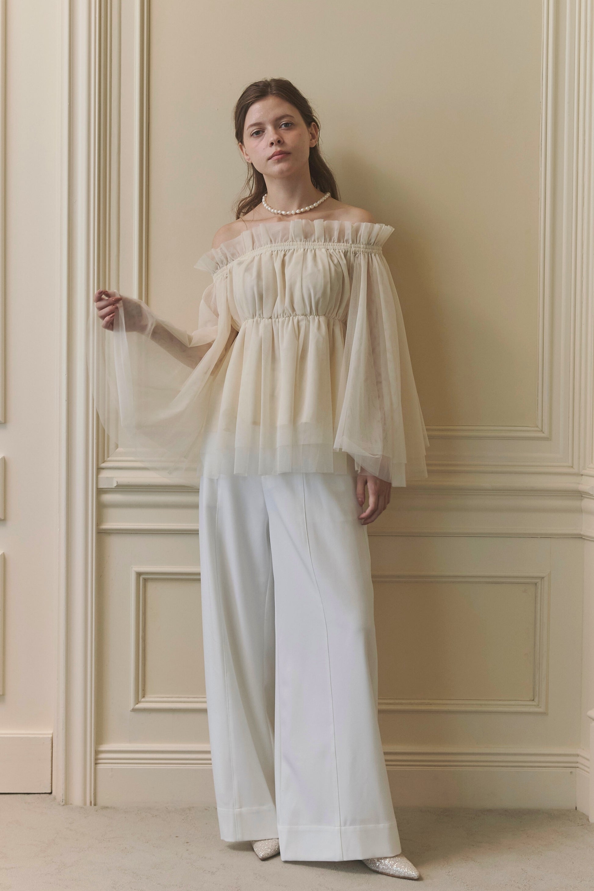 Tulle  peplum blouse