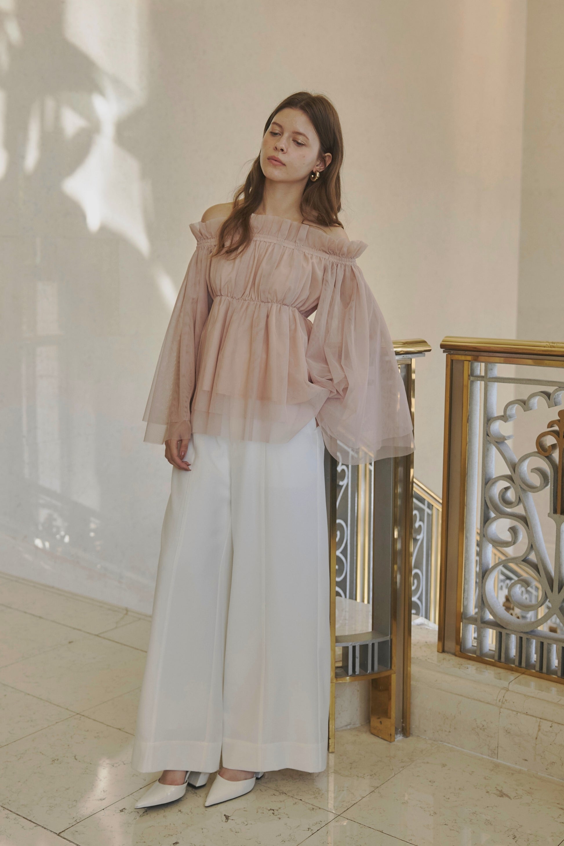 Tulle  peplum blouse
