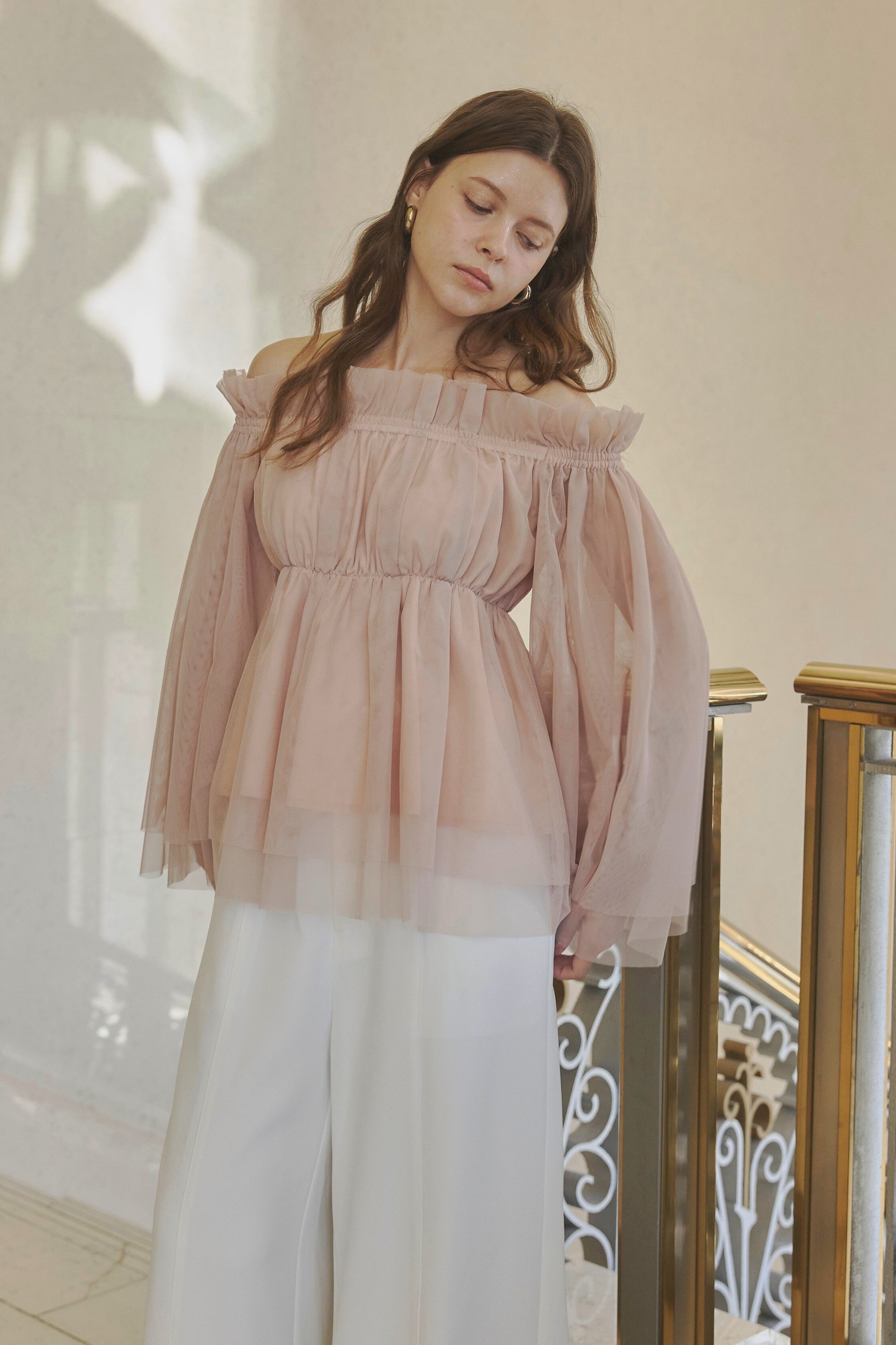 Tulle  peplum blouse