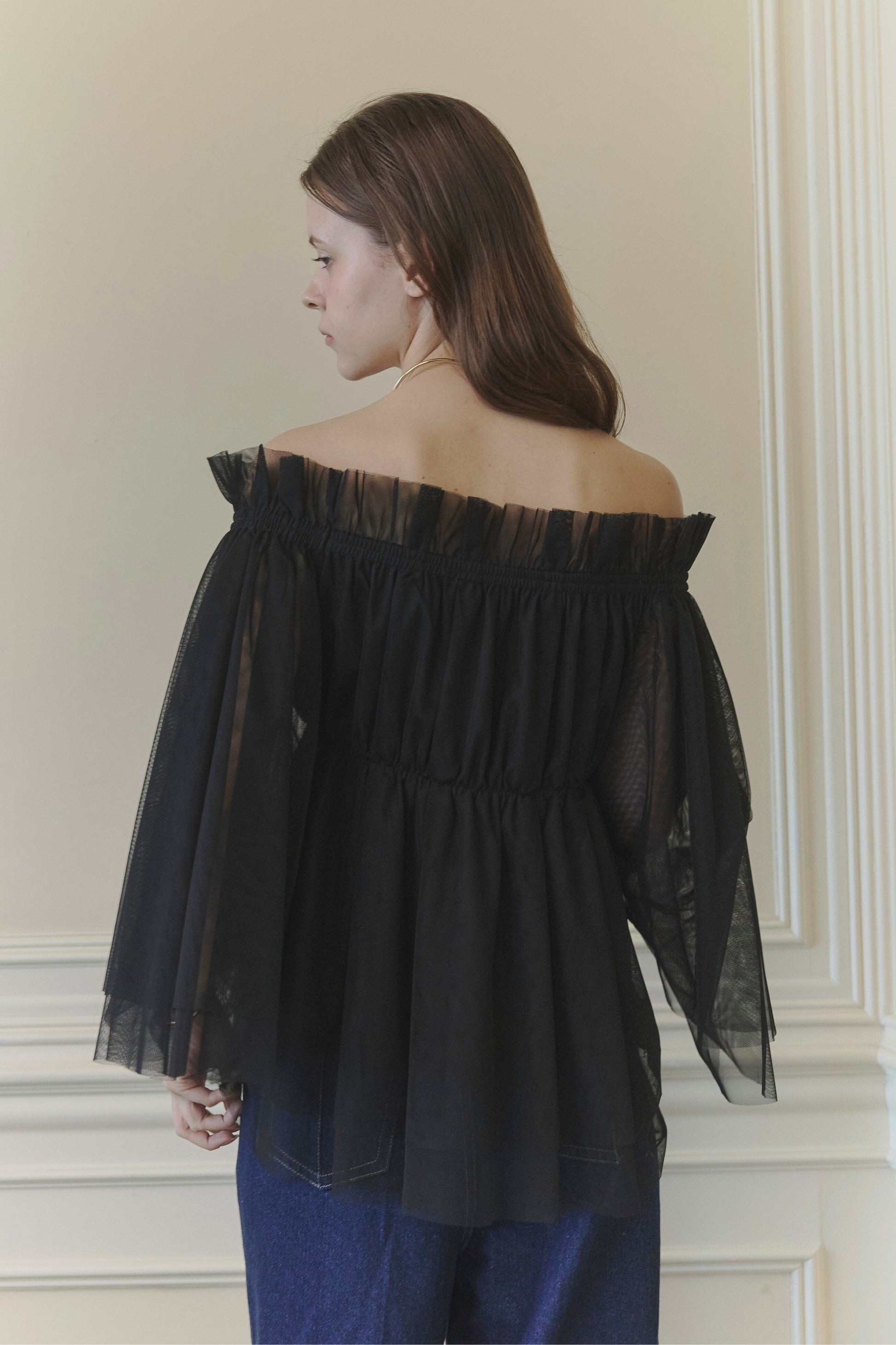 Tulle  peplum blouse