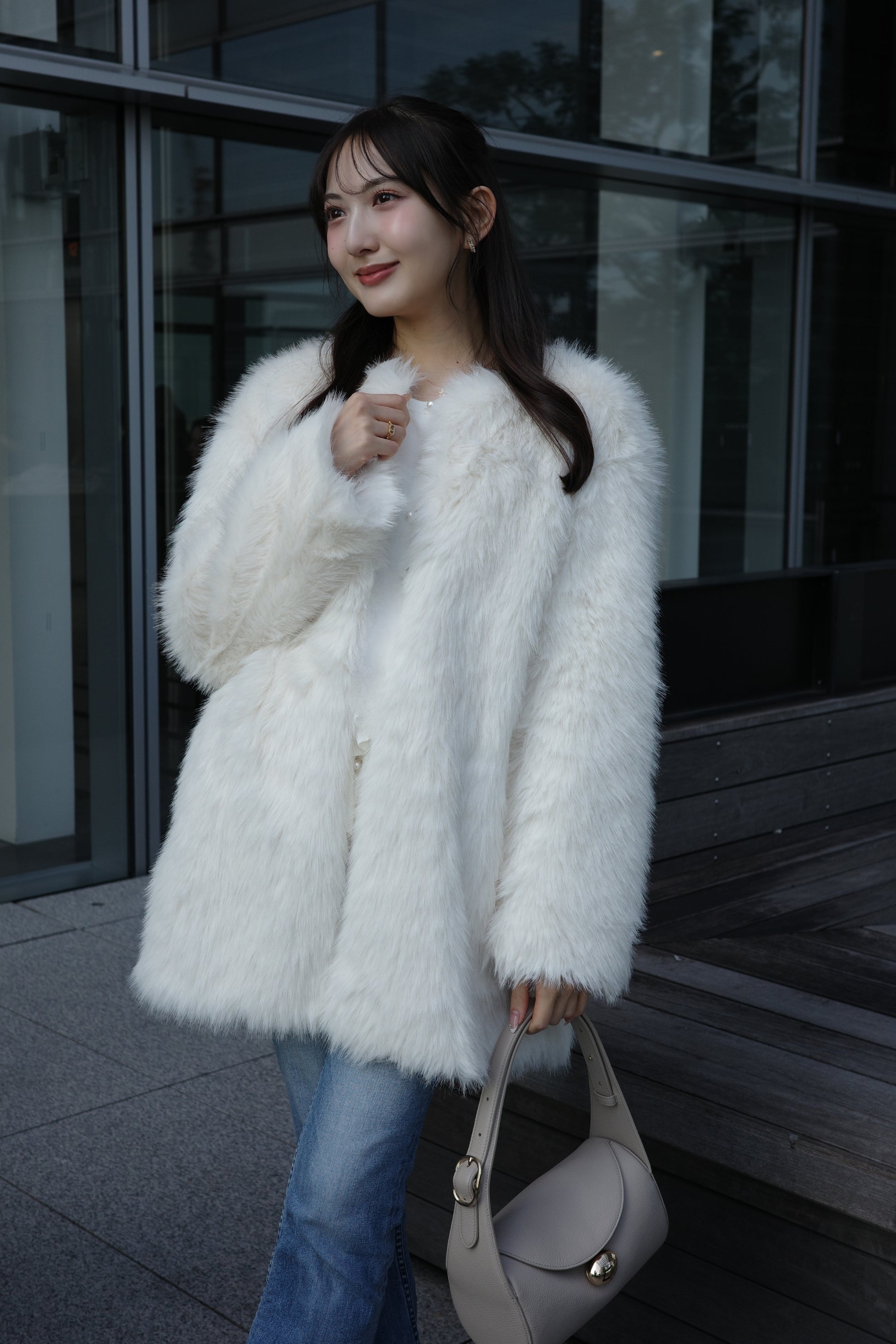 Loose fur coat