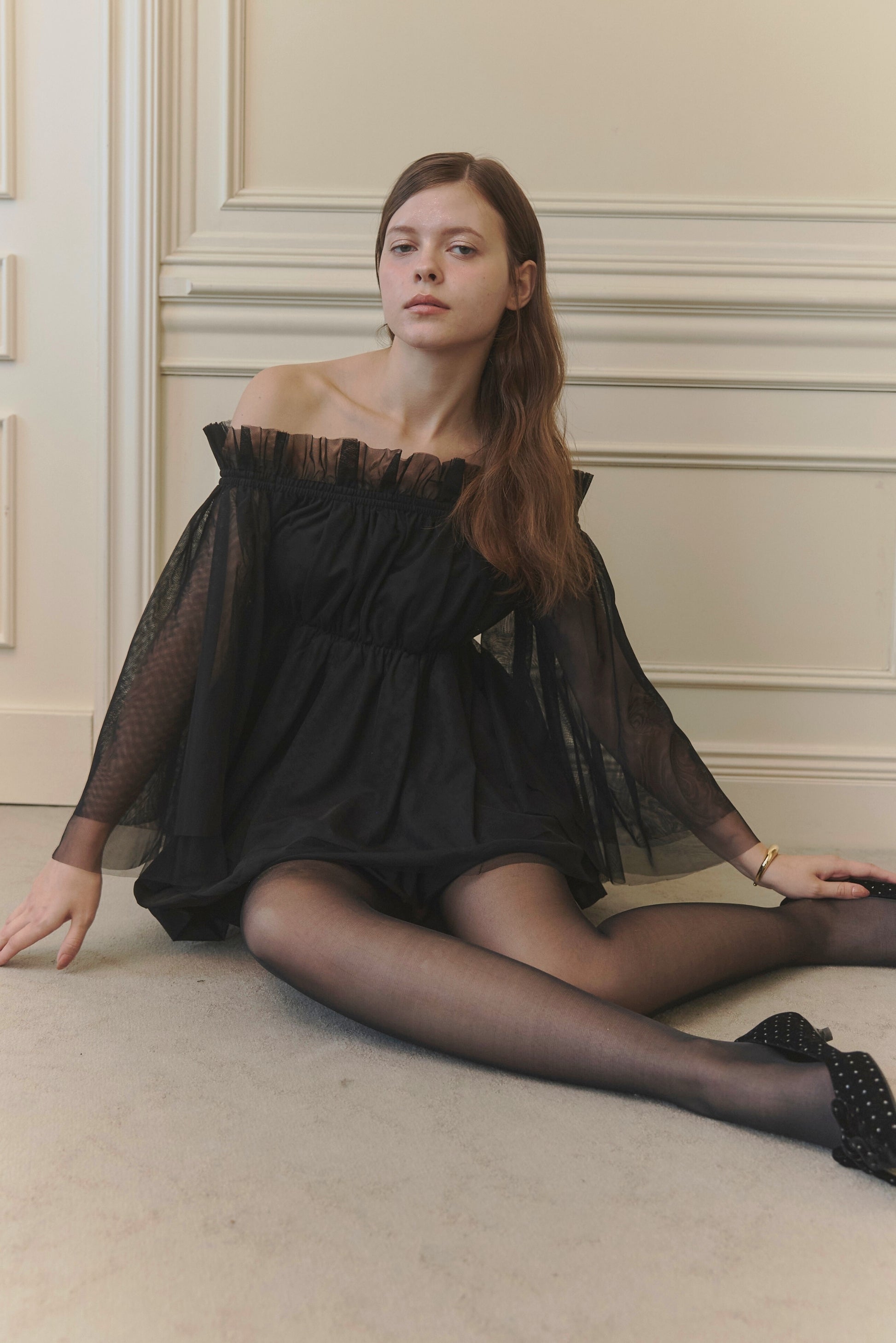 Tulle  peplum blouse