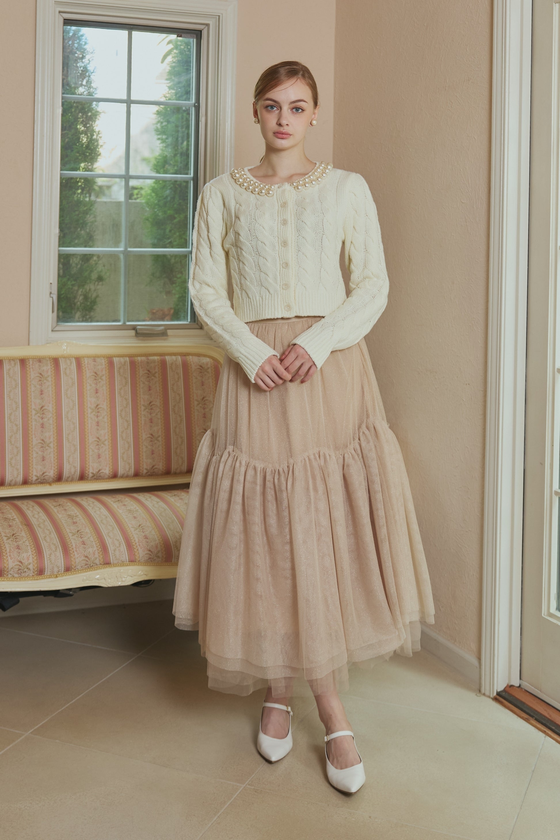 ちほさん専用【Orgue新作／美品】Pearl knit jacket Pearl knit jacket