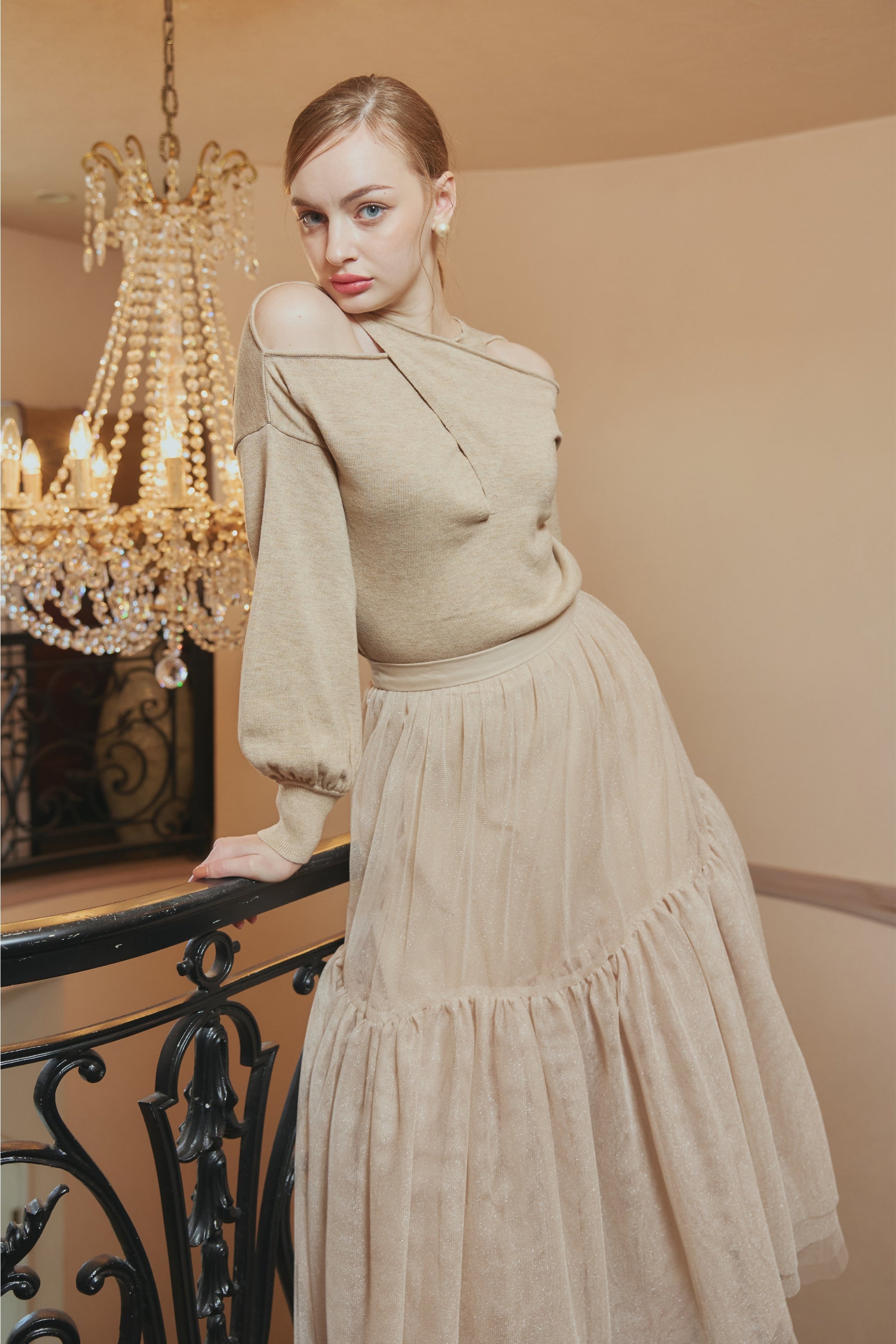 【SALE】Twist high neck knit