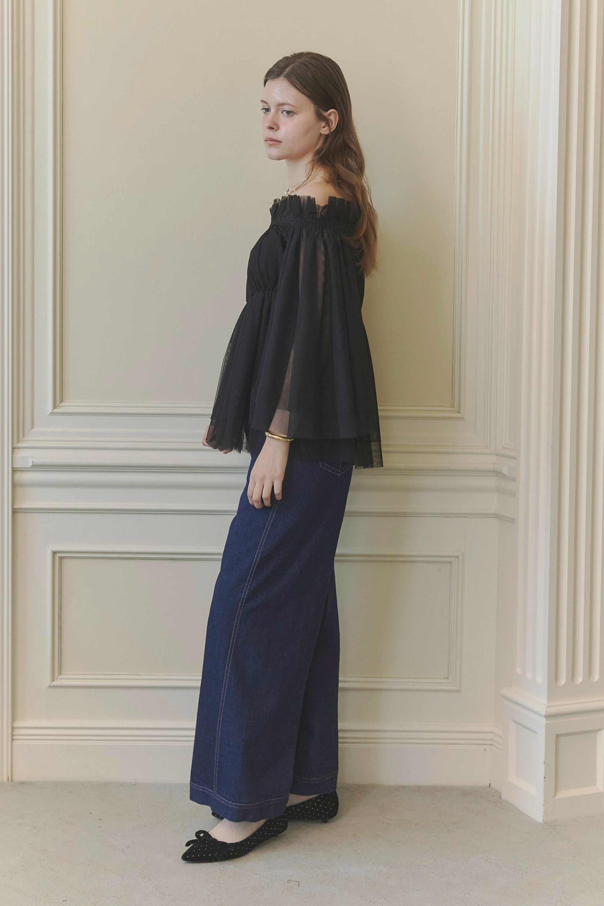 Tulle  peplum blouse