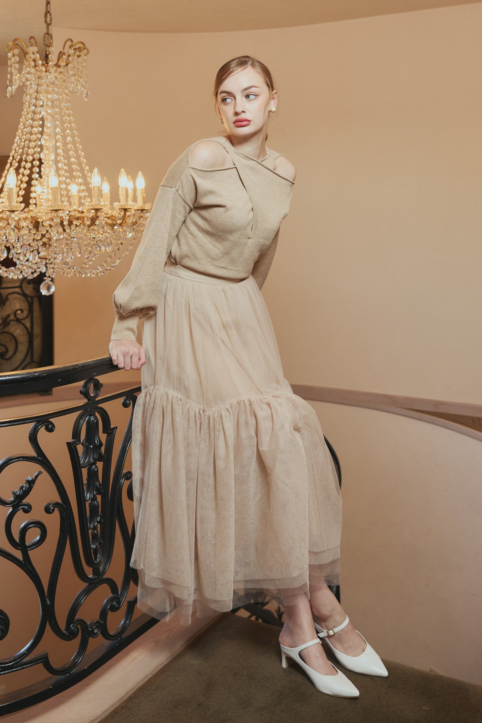 【SALE】Twist high neck knit