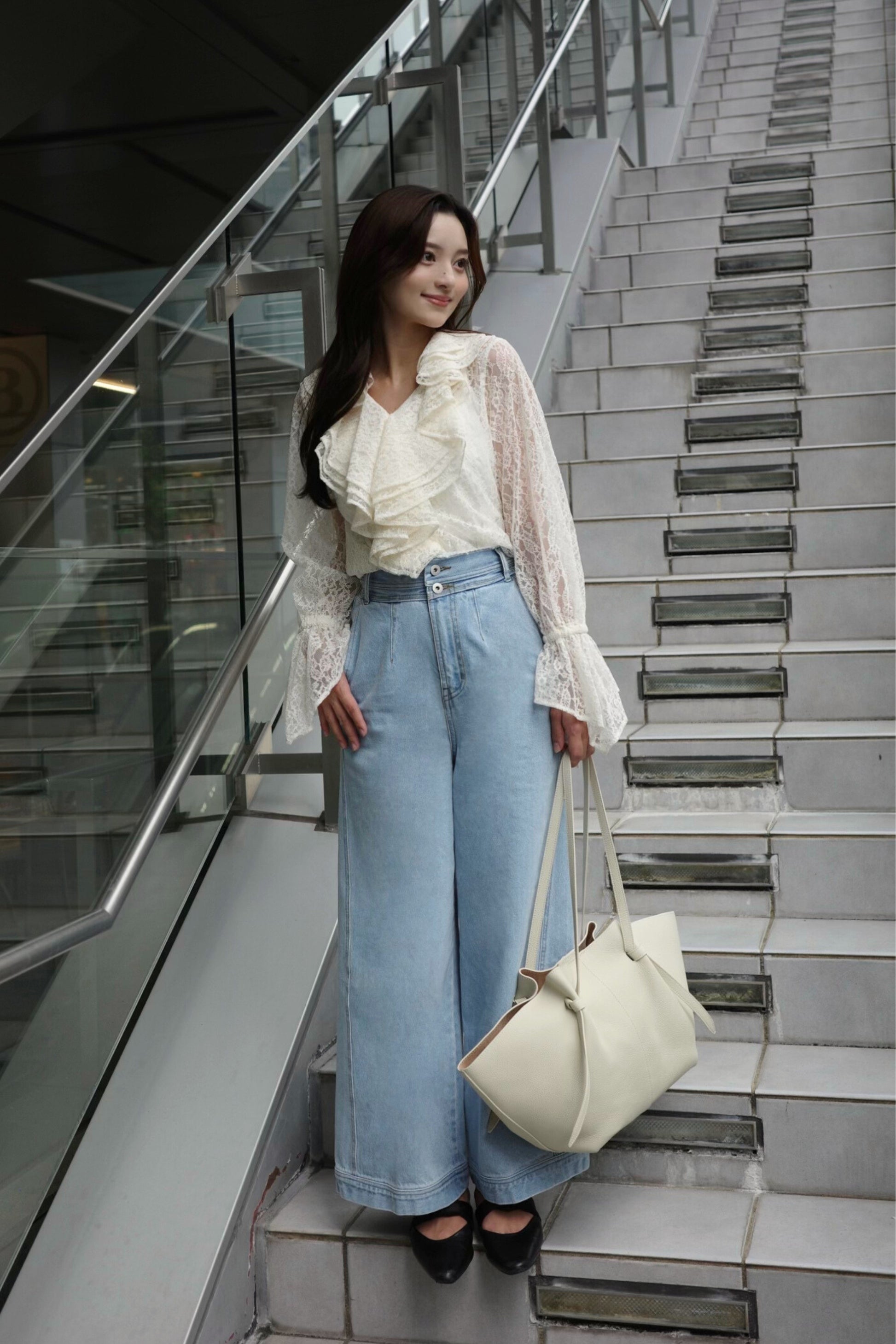 【SALE】Wide leg denim