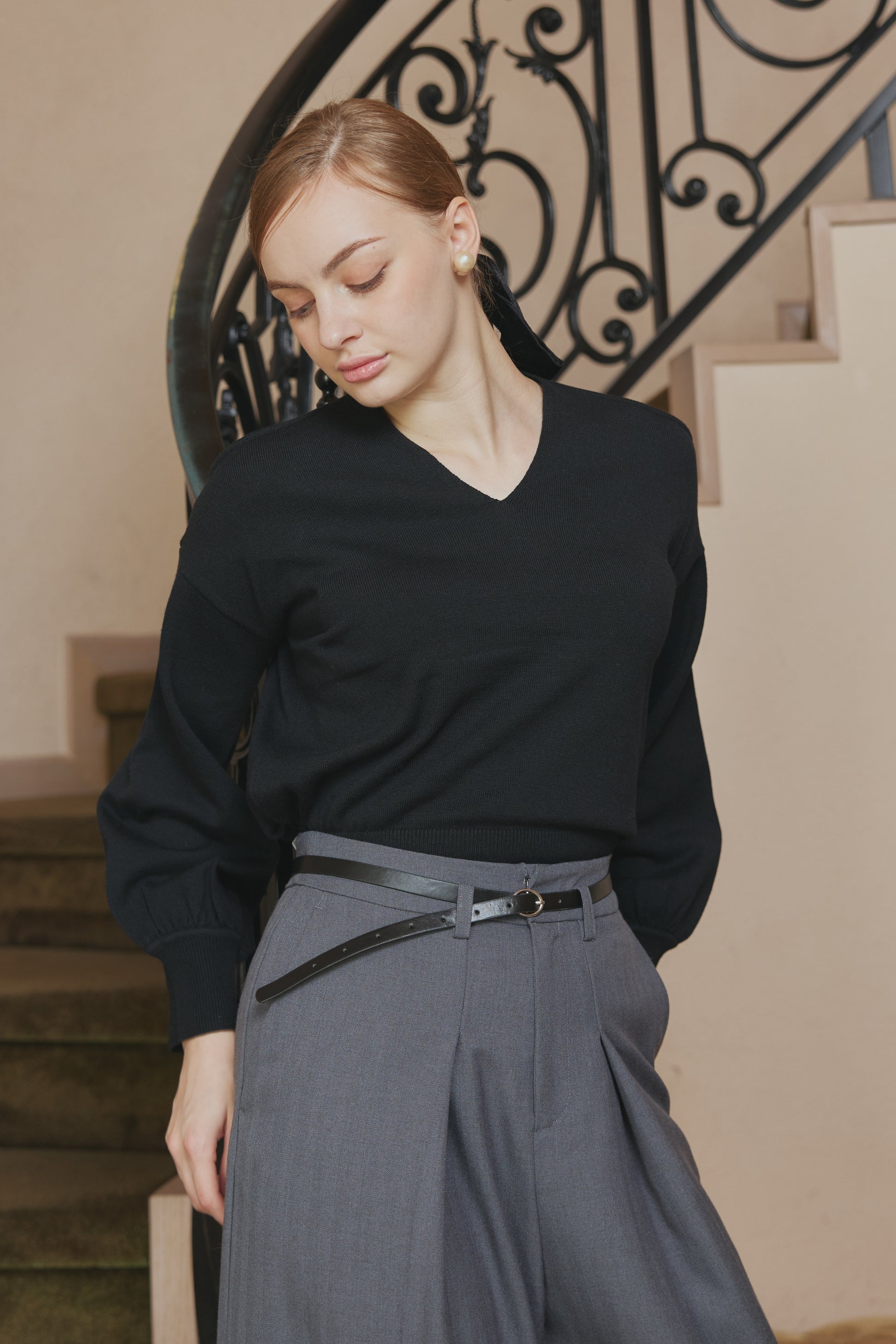 【SALE】Twist high neck knit