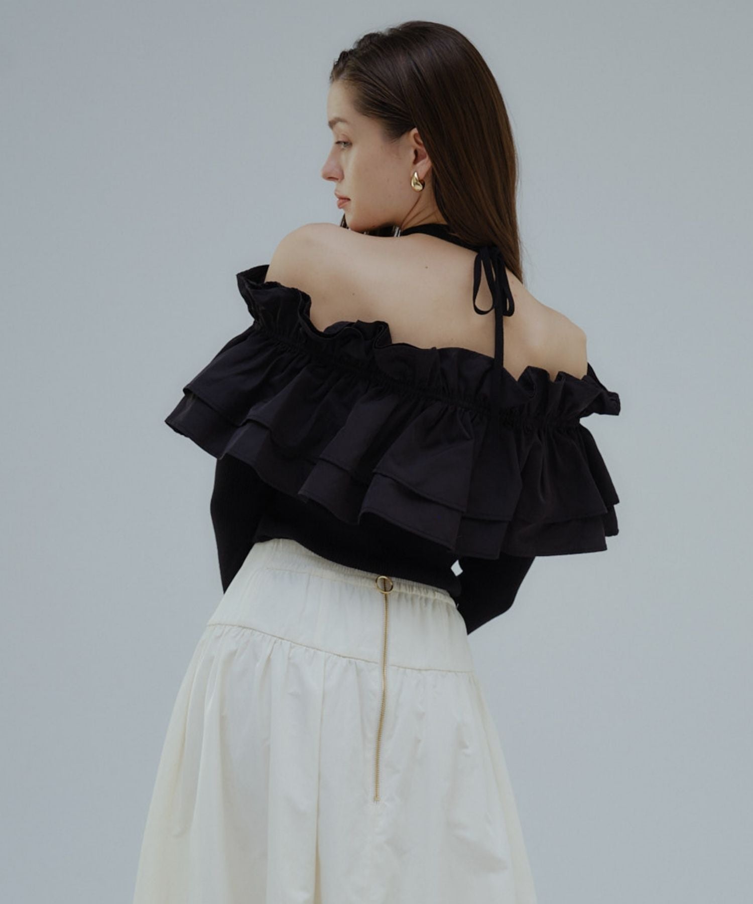 Choker frill knit【Black】