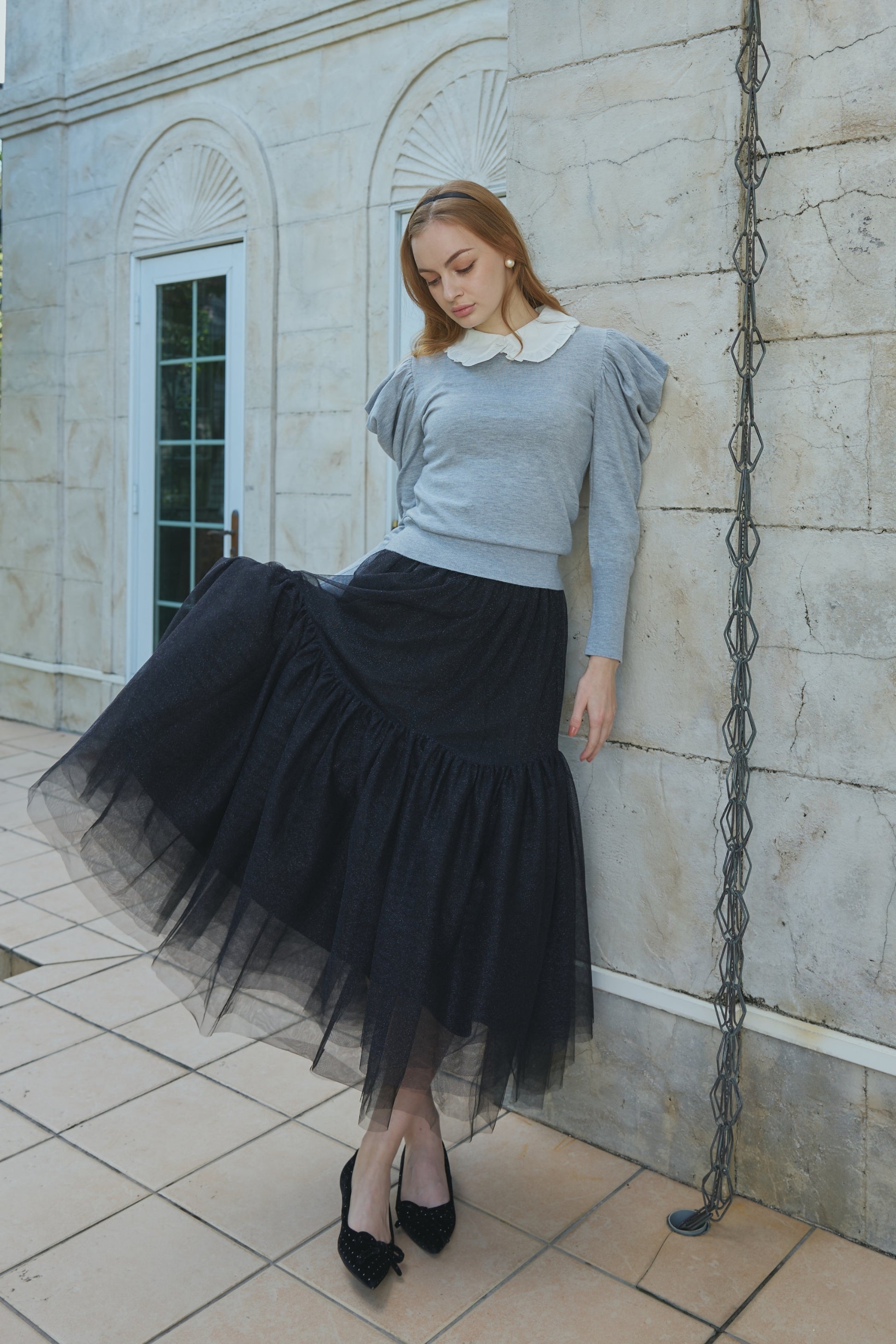 Puff Sleeve polo Knit