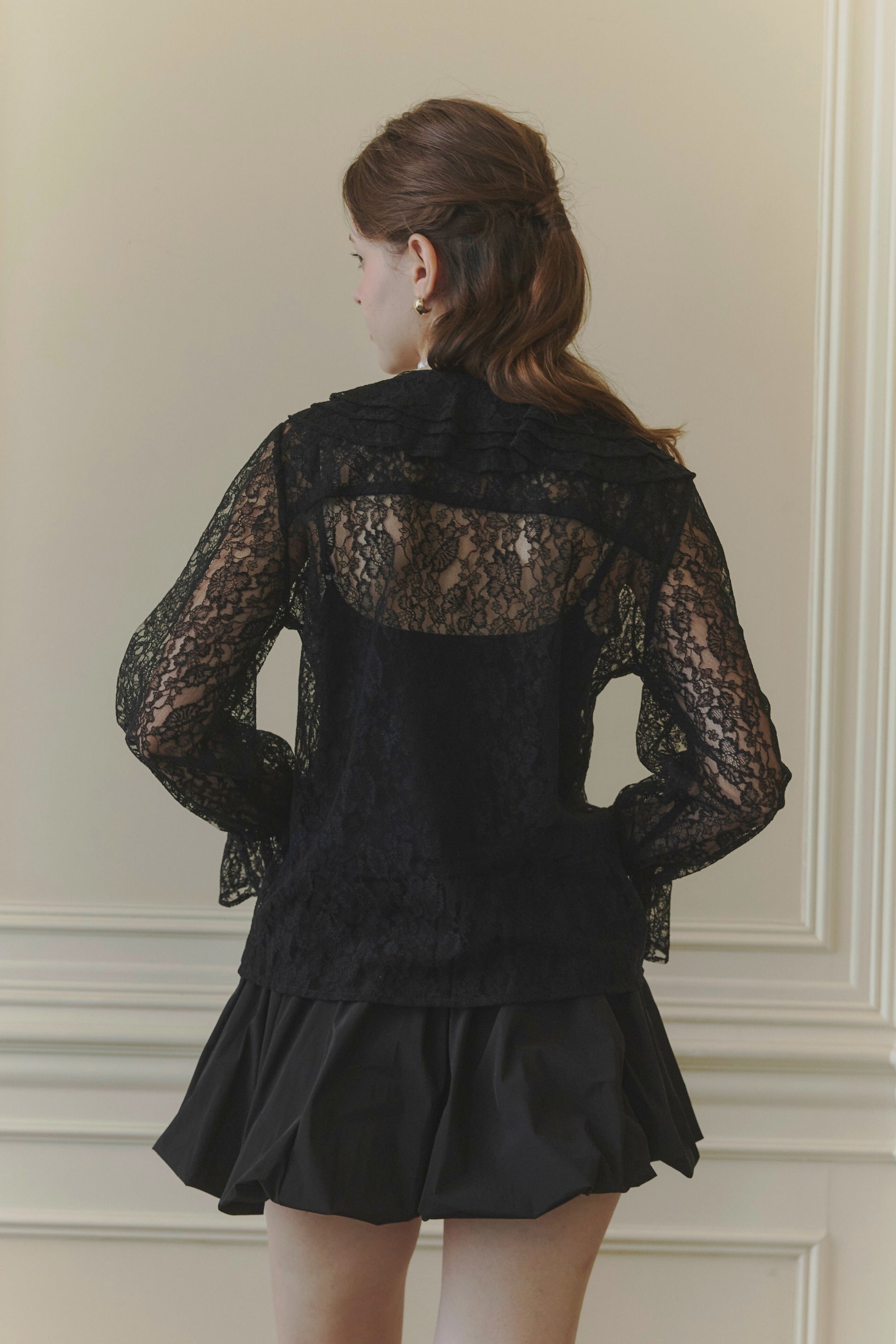 Scalloped lace blouse