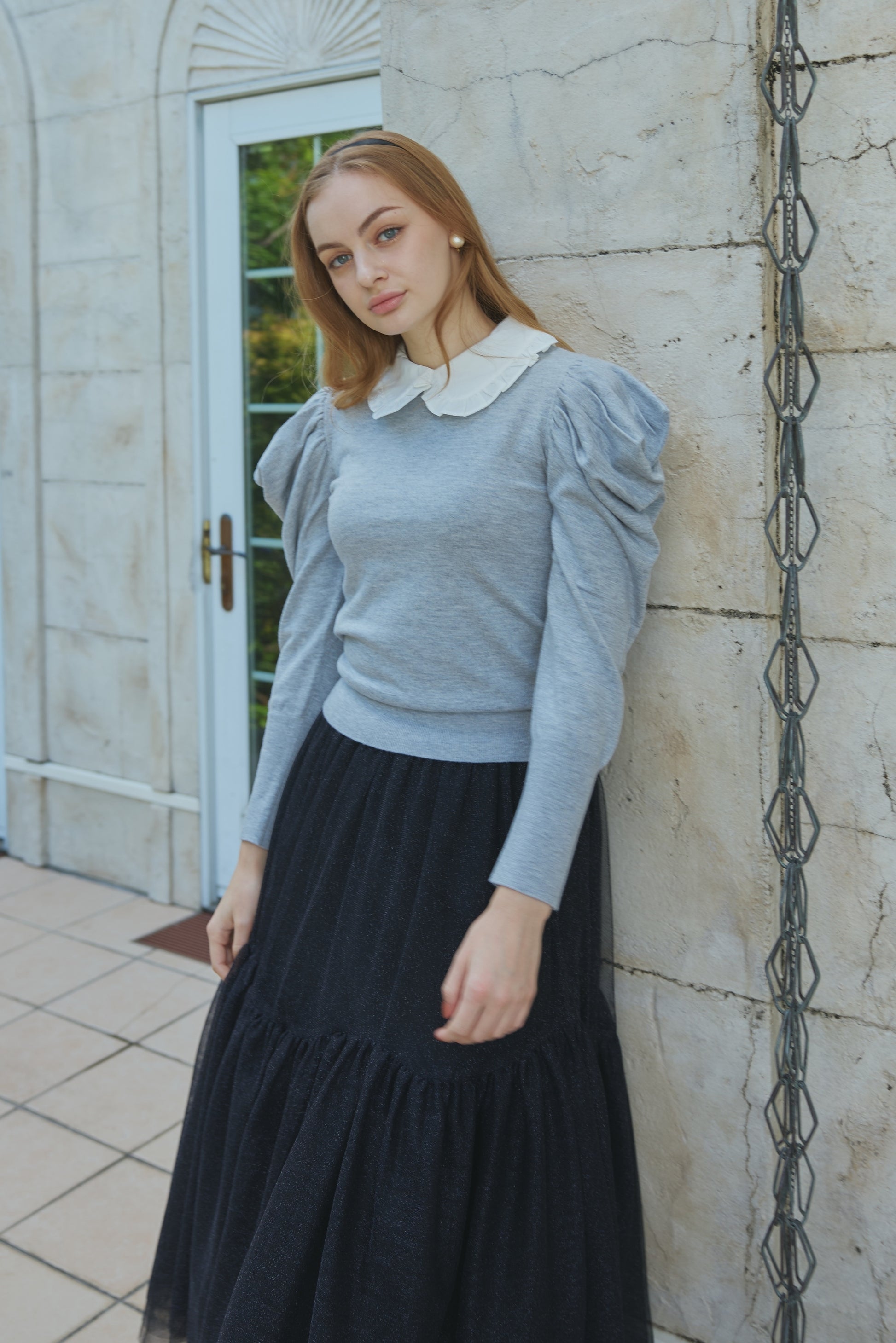 Puff Sleeve polo Knit