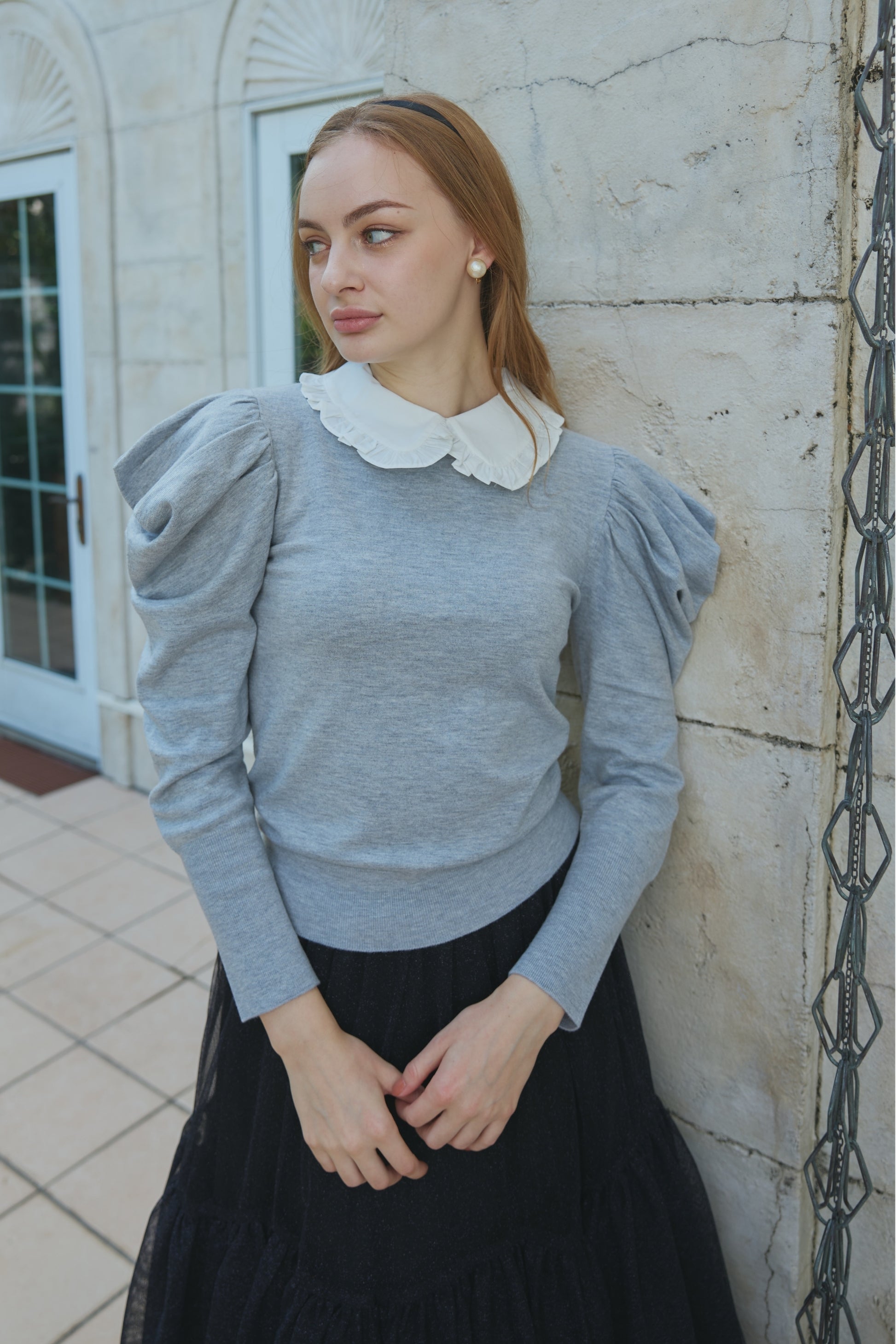 Puff Sleeve polo Knit