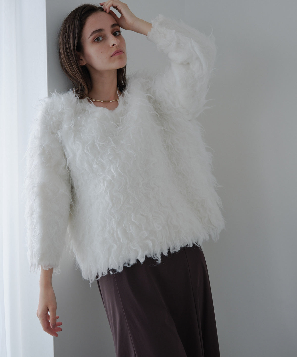 Shaggy knit【Ivory】