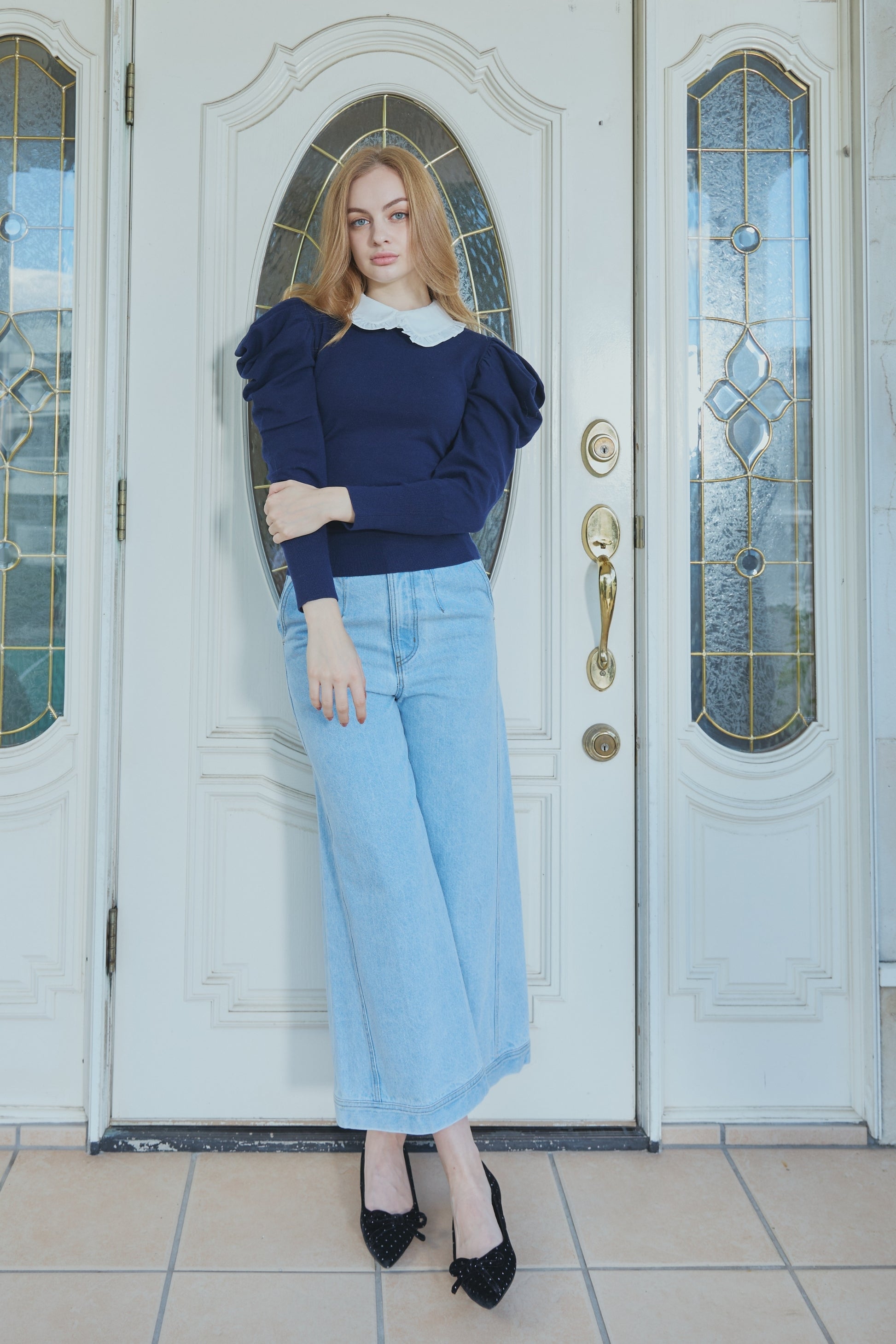 Puff Sleeve polo Knit