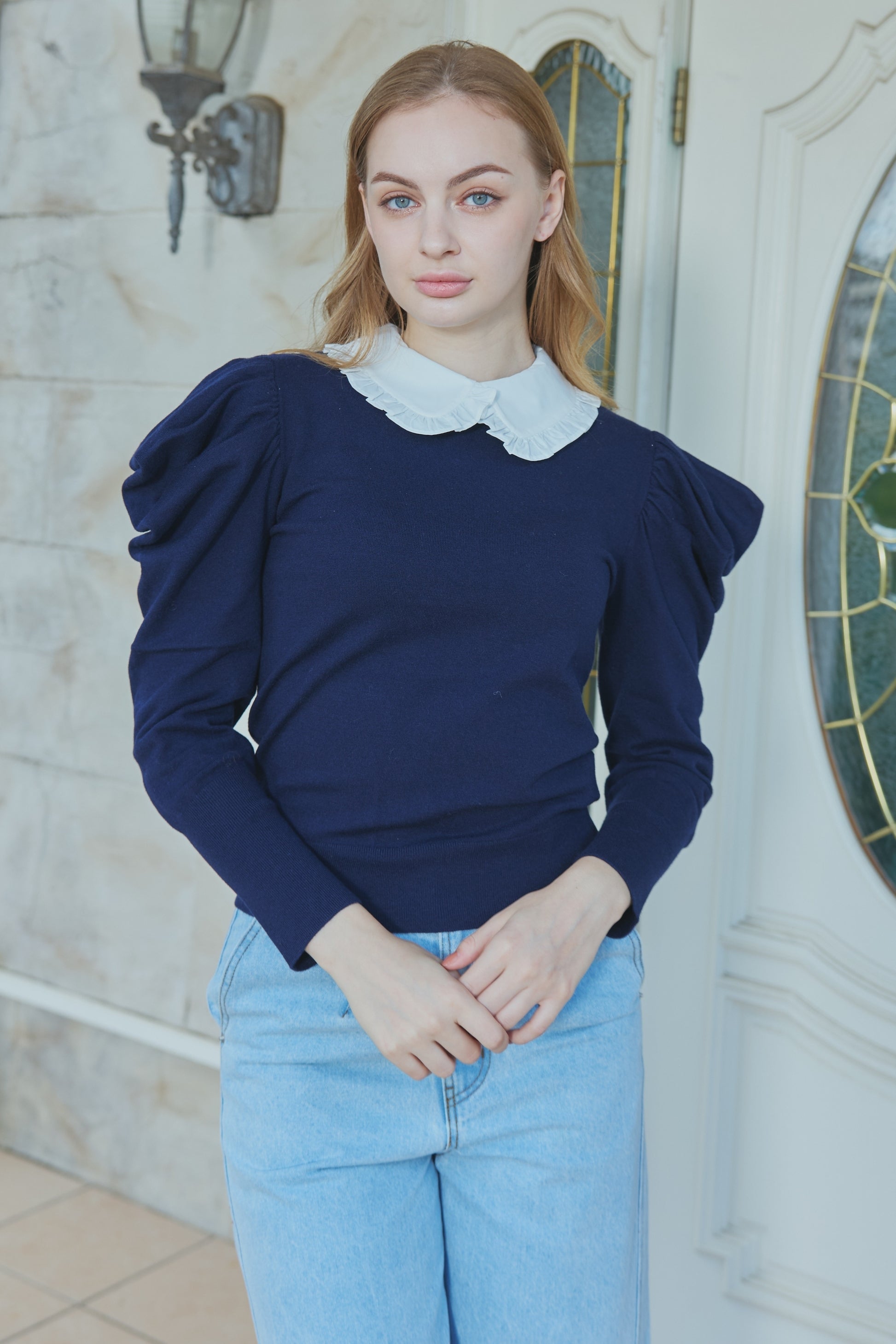 Puff Sleeve polo Knit