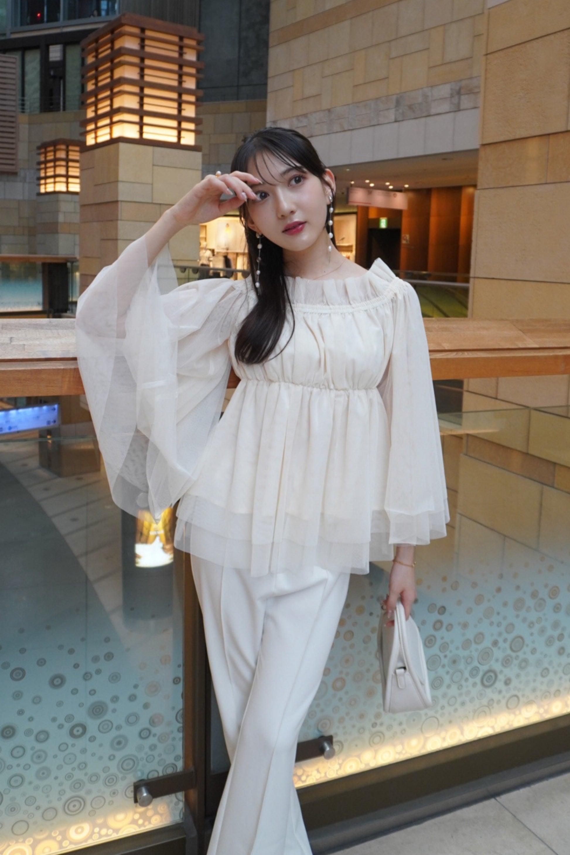Tulle  peplum blouse