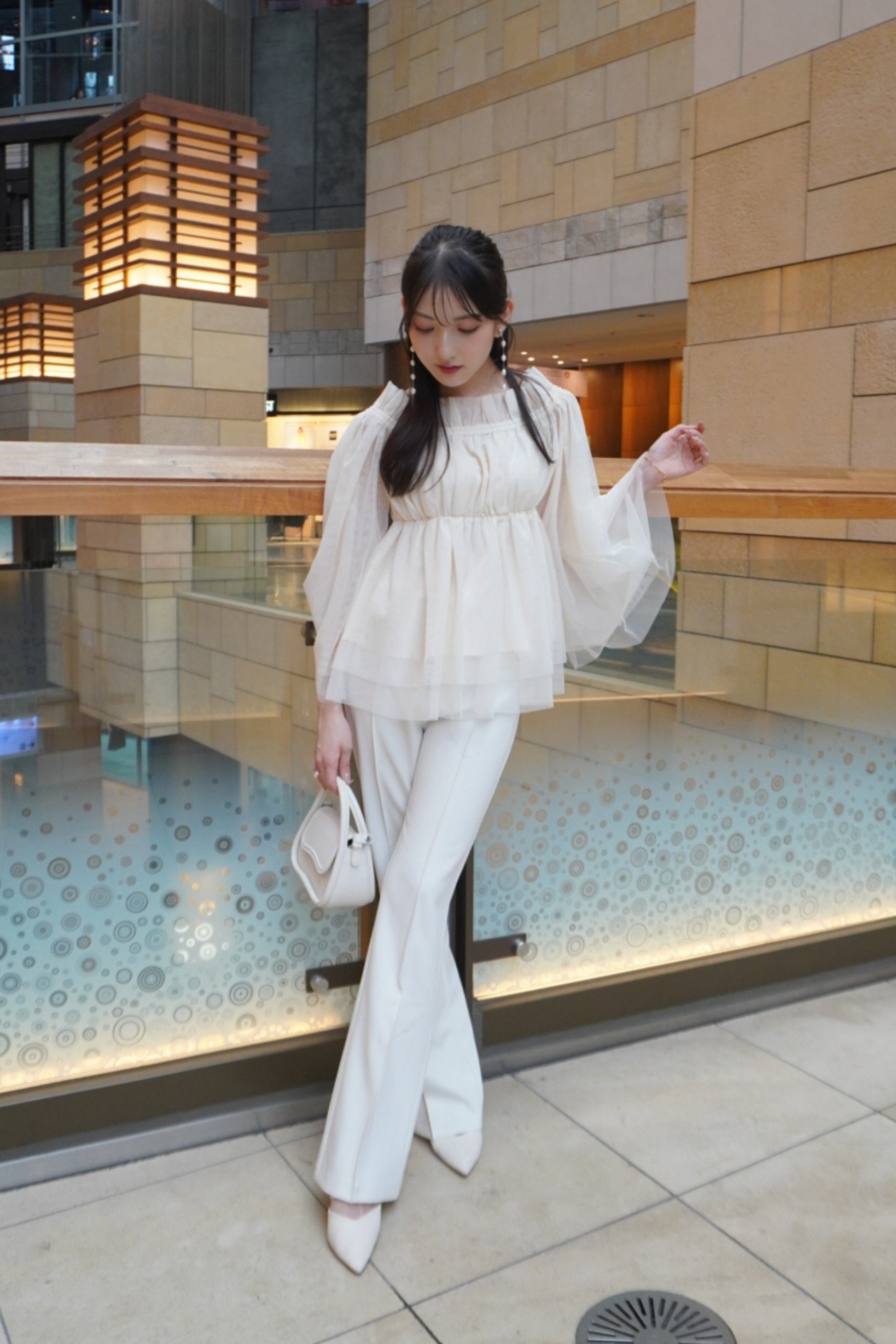 Tulle  peplum blouse