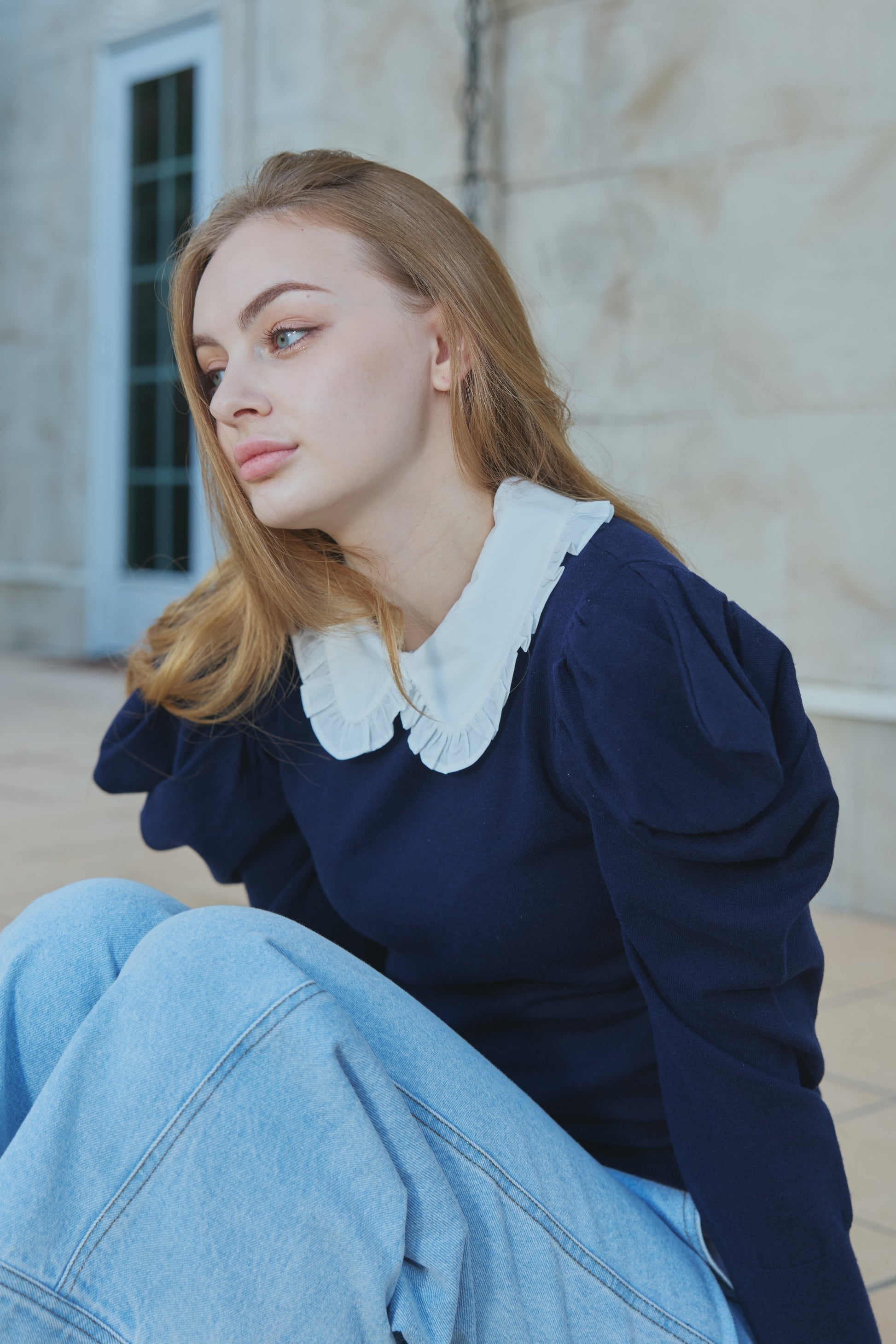 Puff Sleeve polo Knit