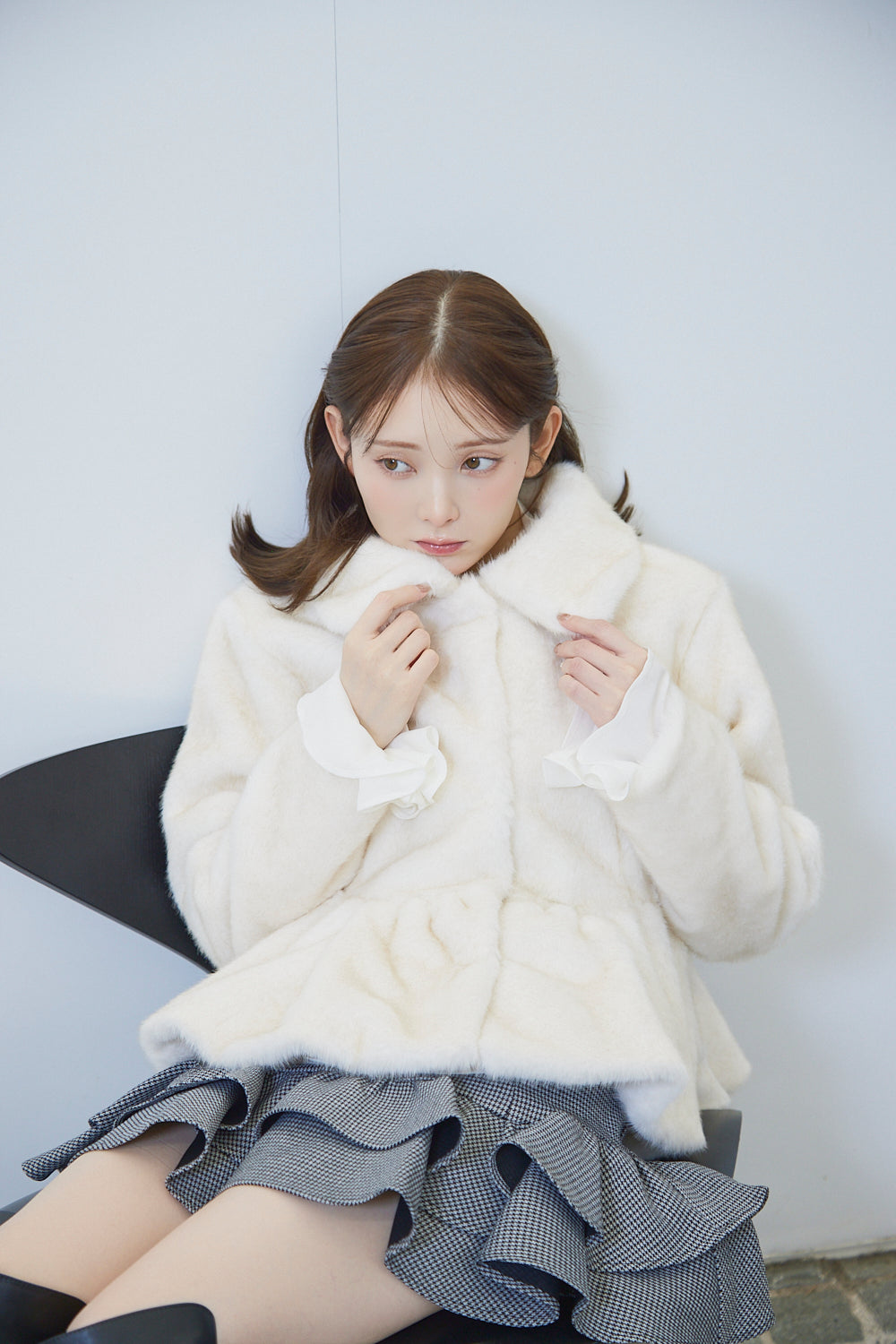 ファーペプラムブルゾン
